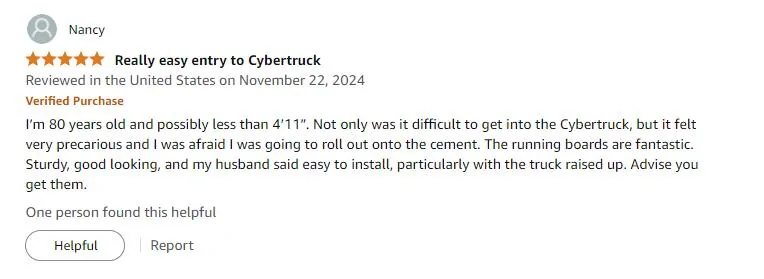 Tesla Cybertruck 5-Star Hansshow Running Boards for Cybertruck review3
