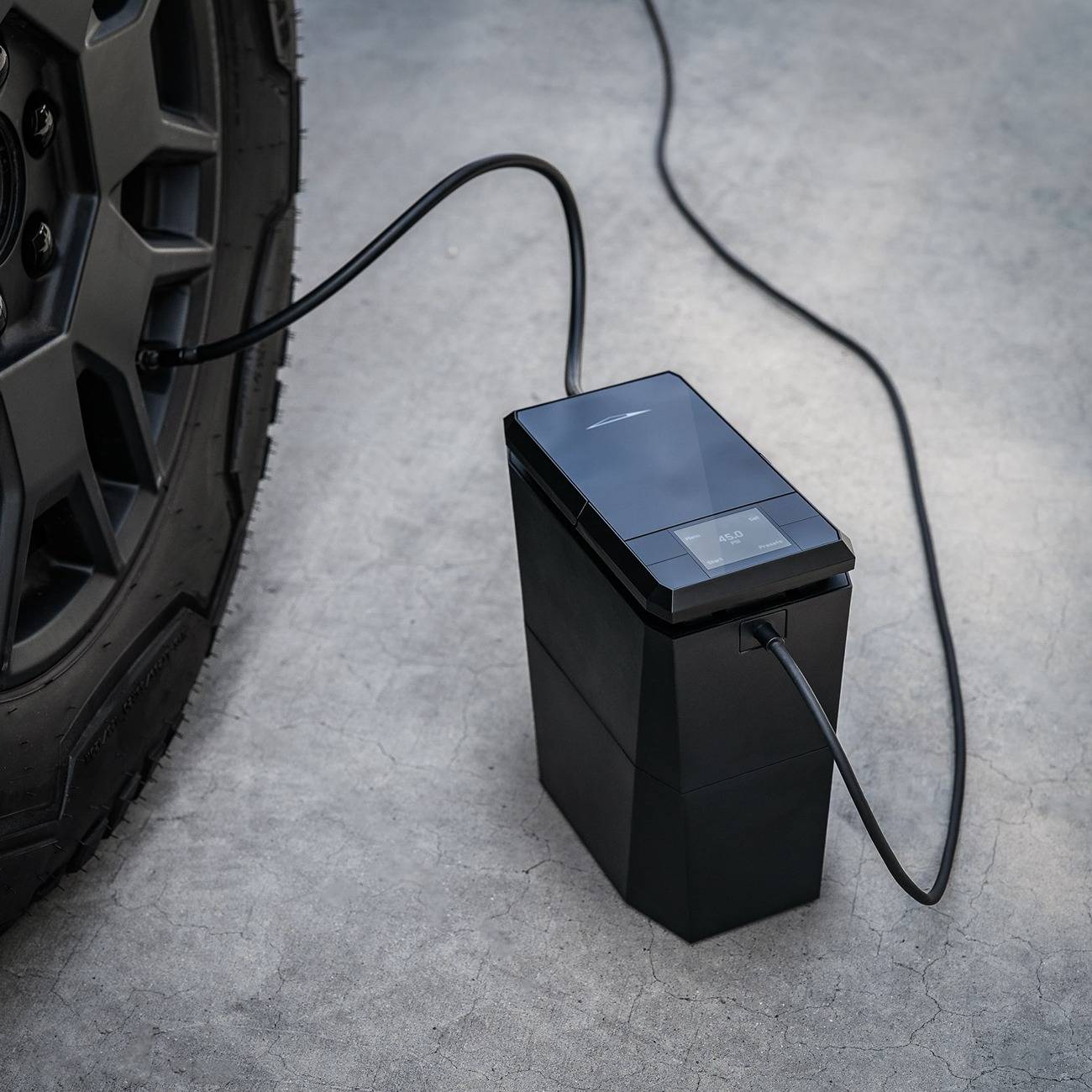 Tesla Cybertruck Cybertruck Air Compressor + Tire Repair Kit now available in Tesla Shop 1998886-00-A-2-02