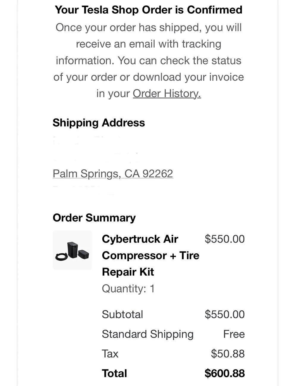 Tesla Cybertruck Cybertruck Air Compressor + Tire Repair Kit now available in Tesla Shop IMG_1012