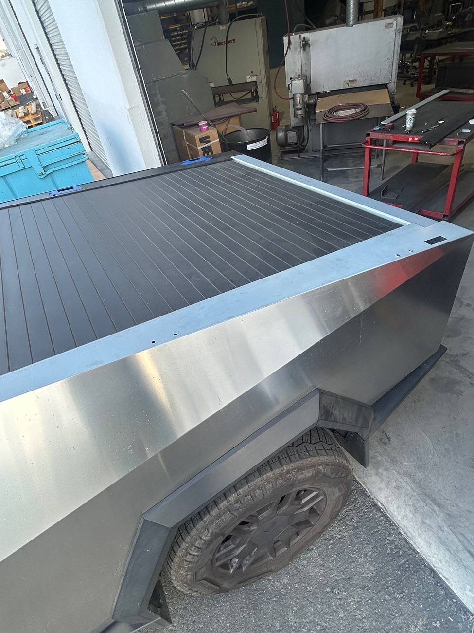 Tesla Cybertruck Stainless tailgate cap and sail panels IMG_5332
