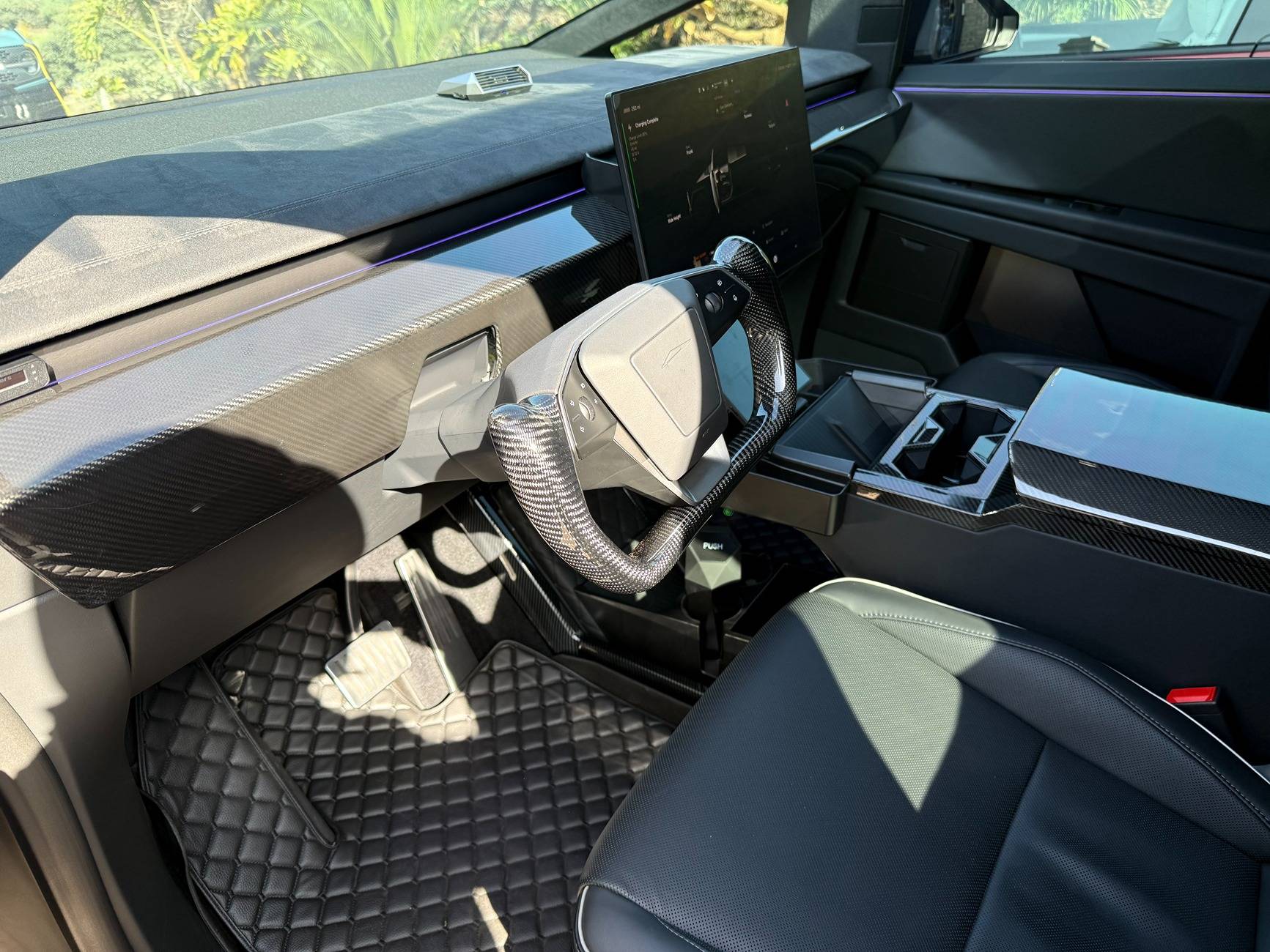 Tesla Cybertruck Carbon Fiber Dash Review and Closeups IMG_3952