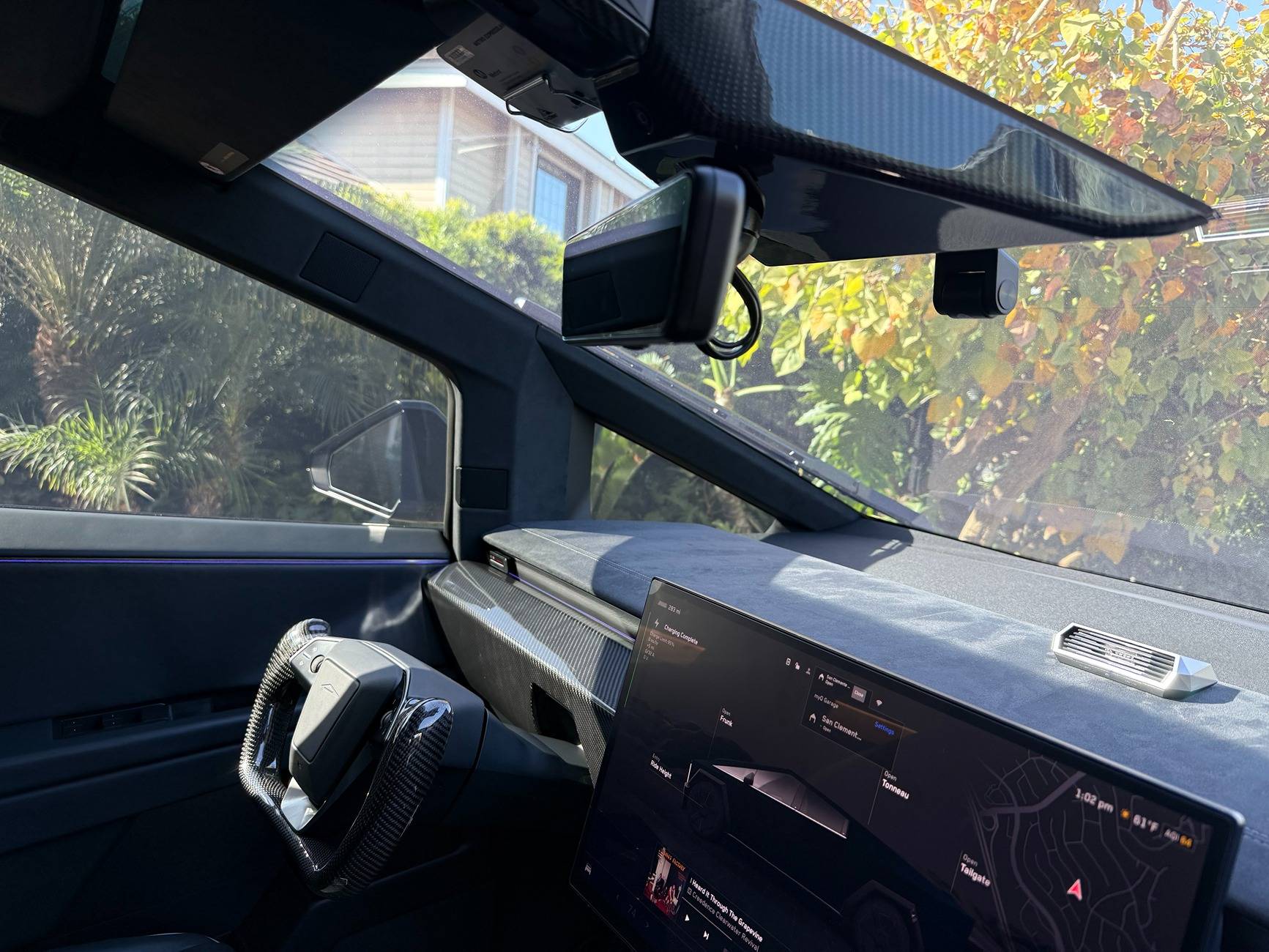 Tesla Cybertruck Carbon Fiber Dash Review and Closeups IMG_3951