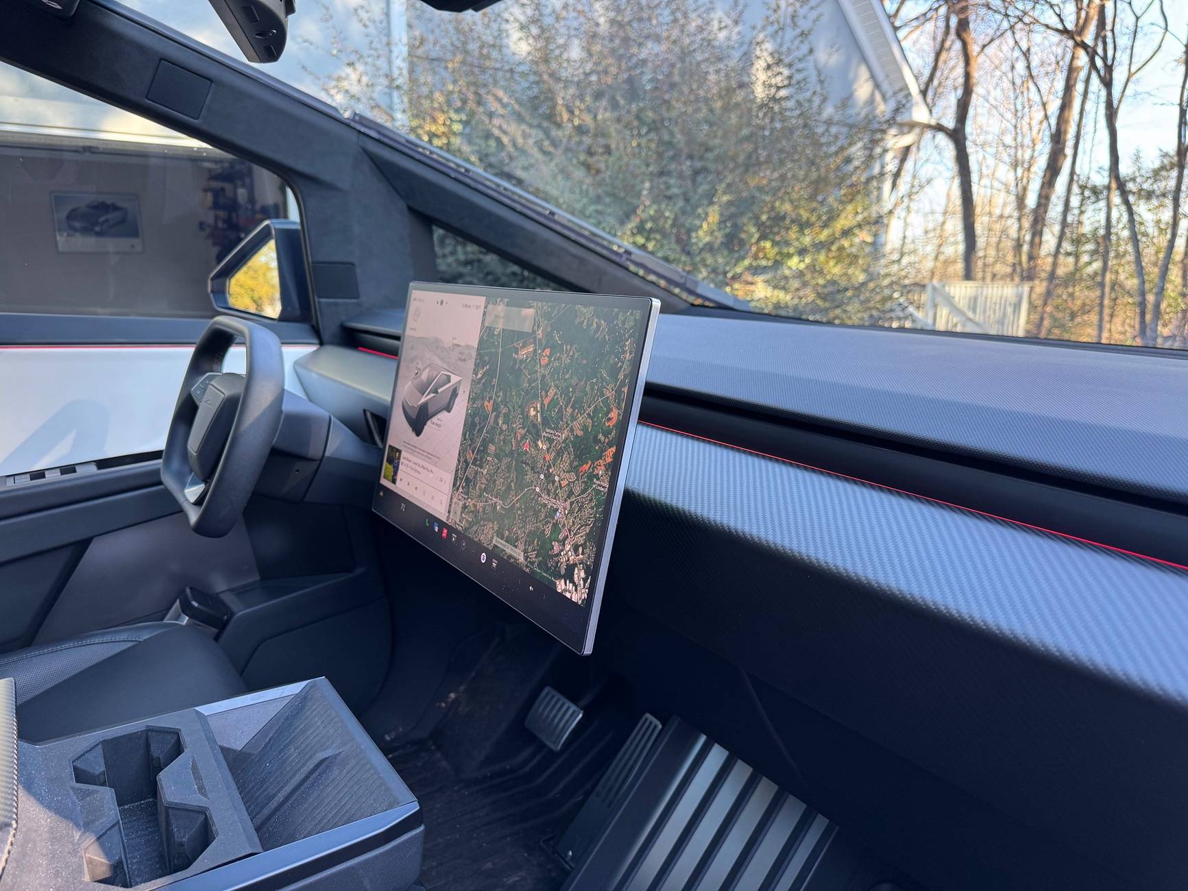 Tesla Cybertruck Brushed Metal Silver Edge on Screen IMG_5614