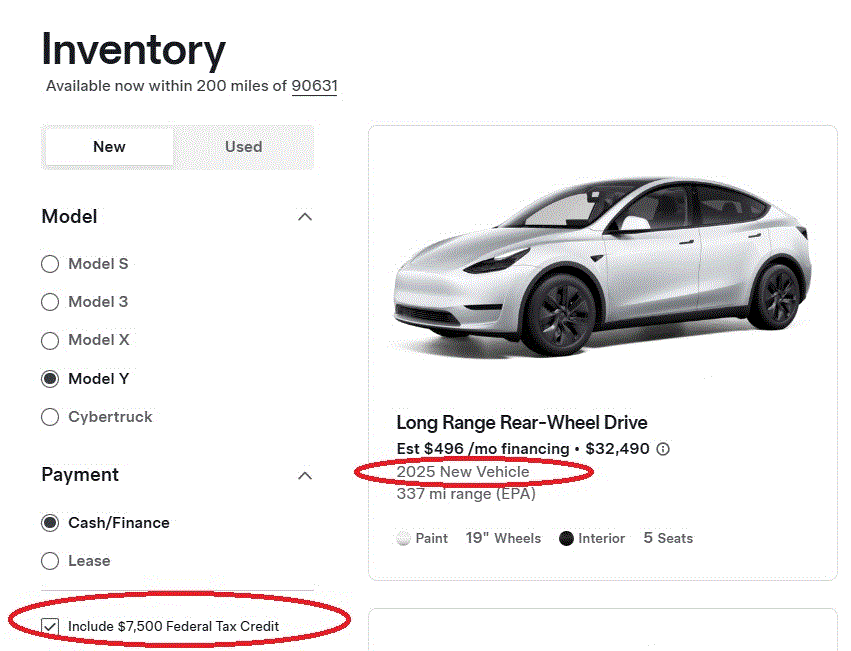 Tesla Cybertruck 2025 CyberTruck individual order that actually received the $7.5k tax credit/rebate ? cto1