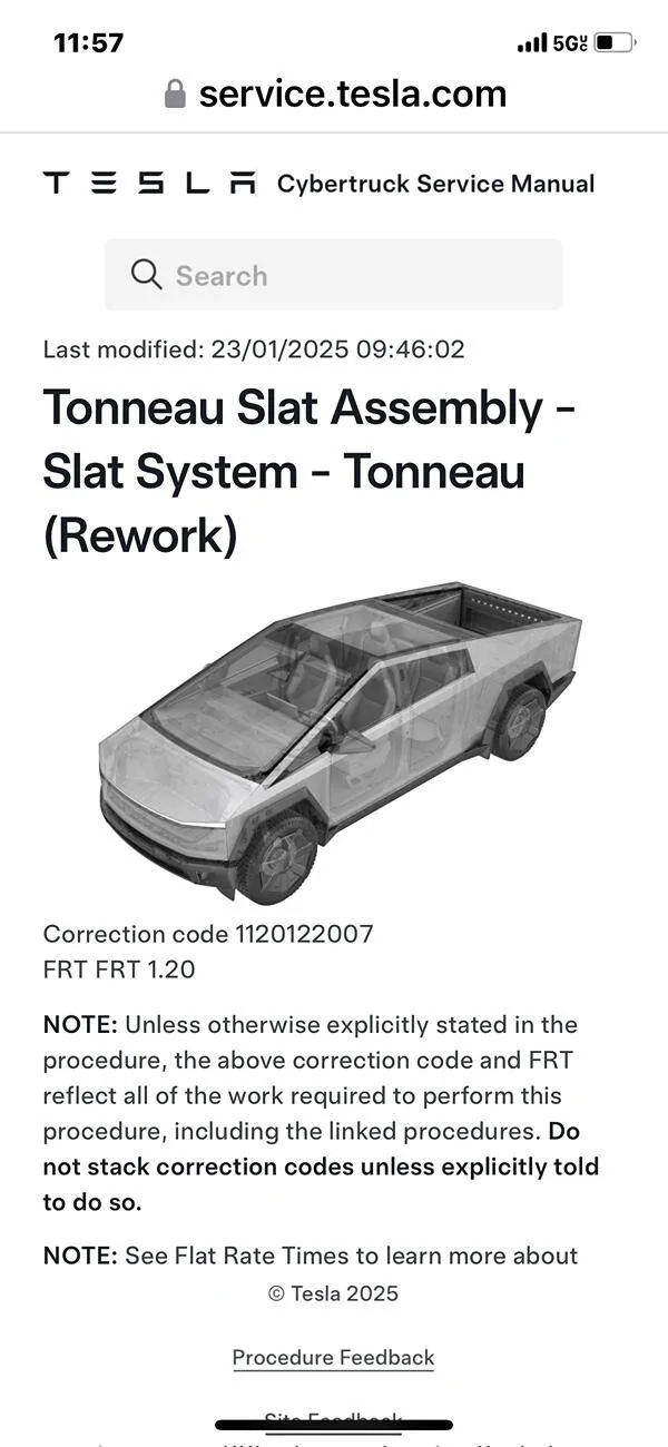 Tesla Cybertruck Tonneau cover gap issue fixed by Service Center under warranty IMG_6930
