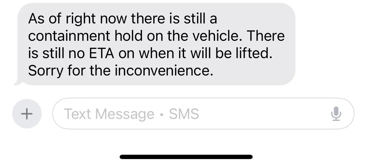 Tesla Cybertruck Cybertruck in containment delivery hold since Friday, urgent!! IMG_8652