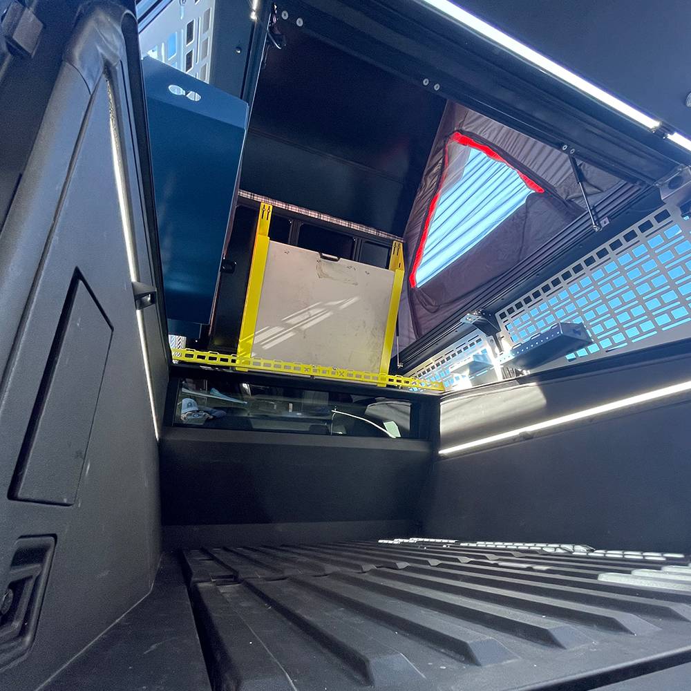 Tesla Cybertruck CYBERTRUCKco World’s First Production-Intent roofrack w/ custom rooftop tent tesla cybertruck cybercamper from cybertruckco-9