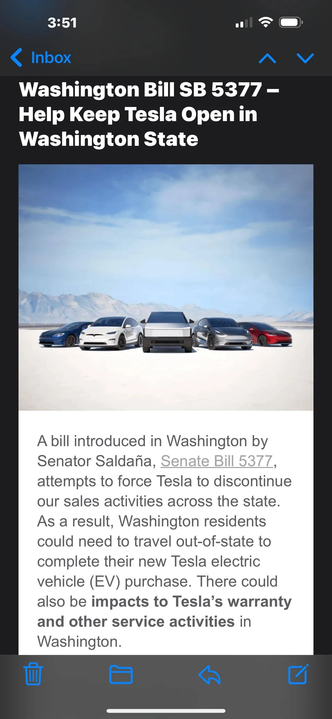 Tesla Cybertruck Washington bill: SB5377 IMG_1893