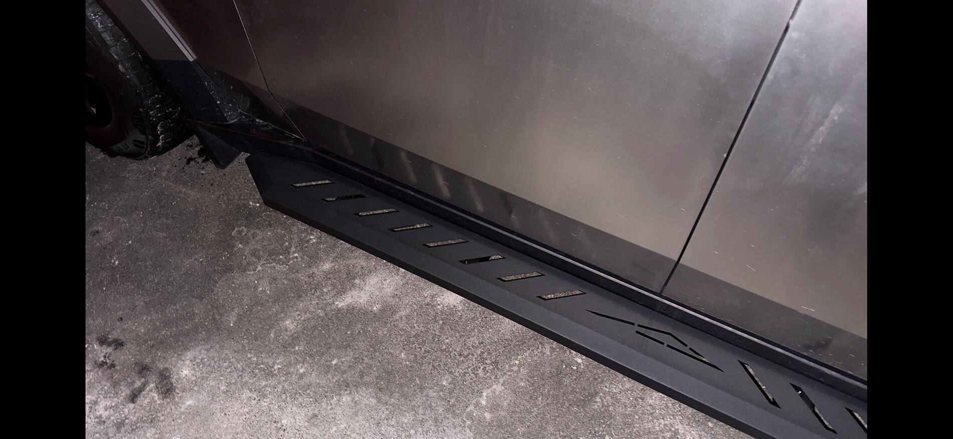 Tesla Cybertruck Installed some running boards today IMG_7824