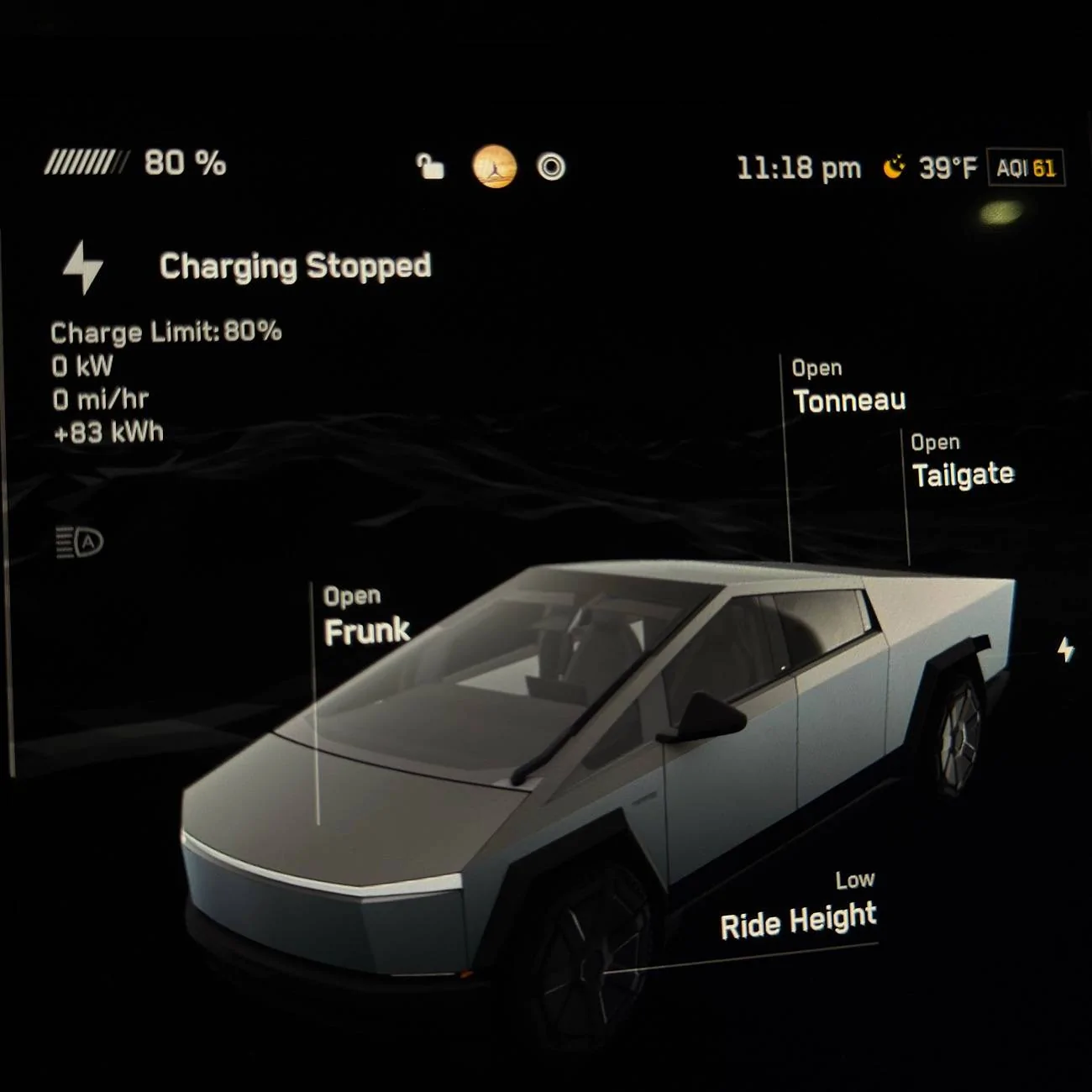 Tesla Cybertruck V4 Supercharger 14% to 56% Test - 15 minutes! IMG_5444