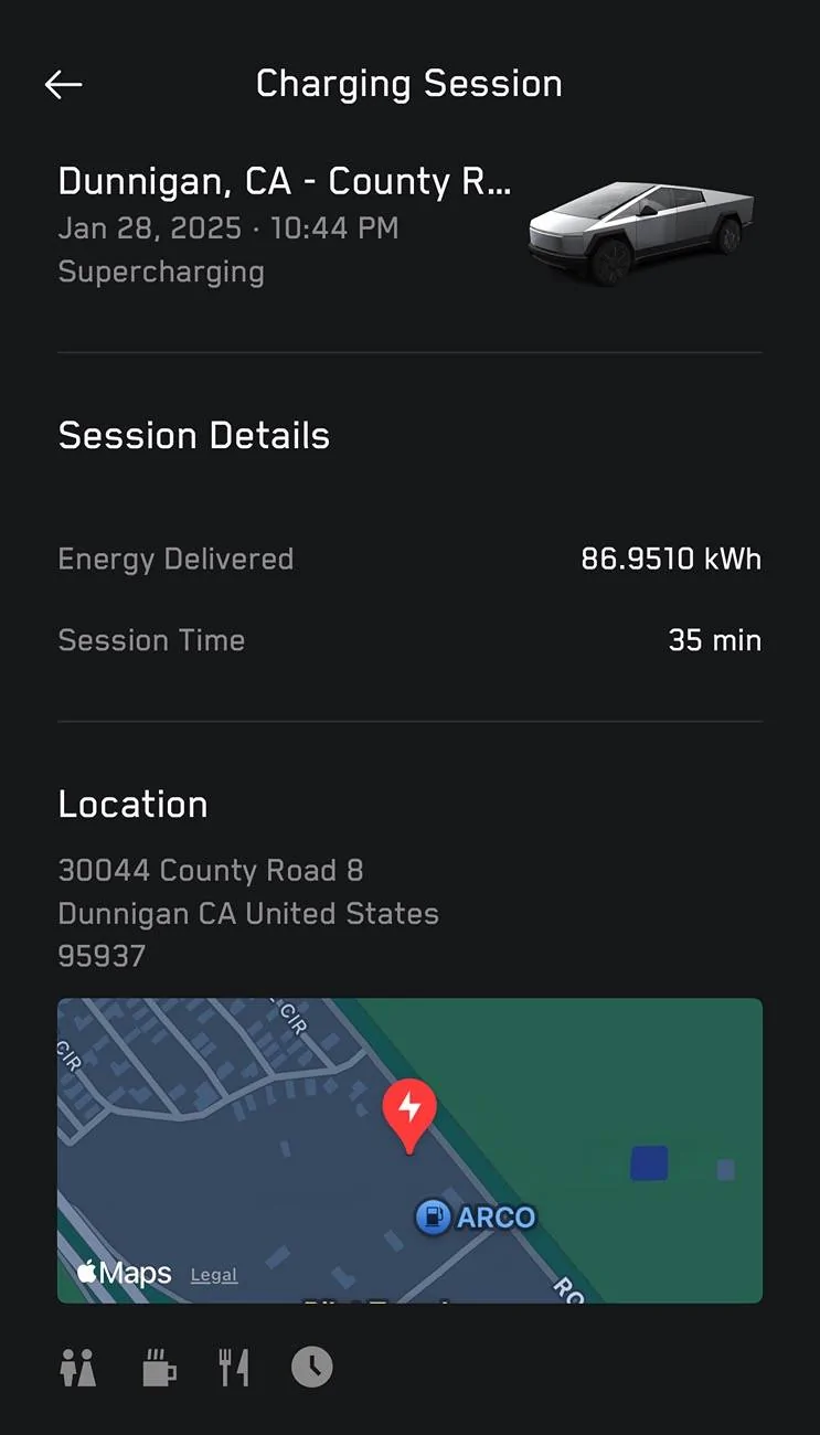 Tesla Cybertruck V4 Supercharger 14% to 56% Test - 15 minutes! IMG_5452
