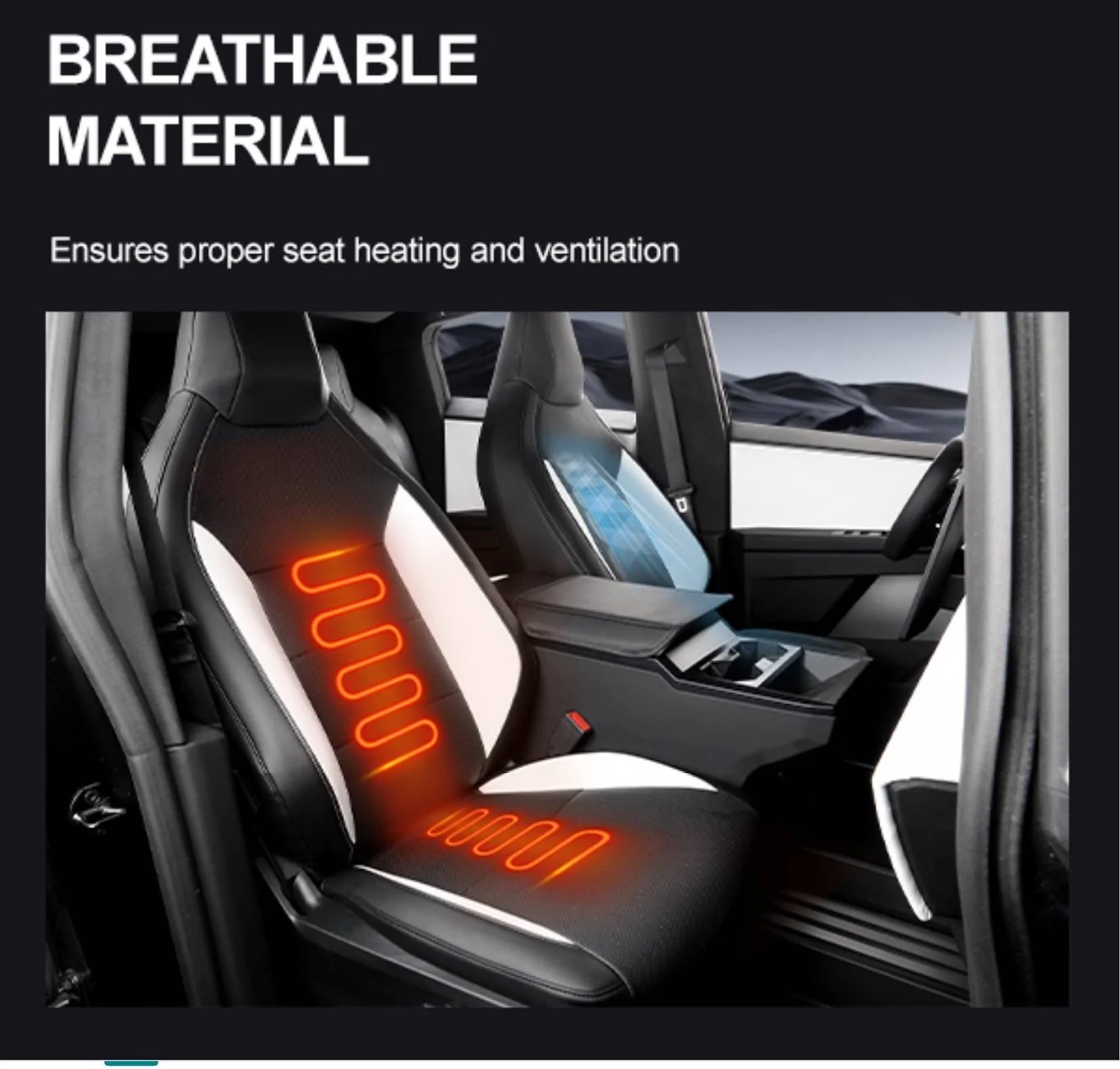 Tesla Cybertruck Wicked looking seat covers! IMG_2185
