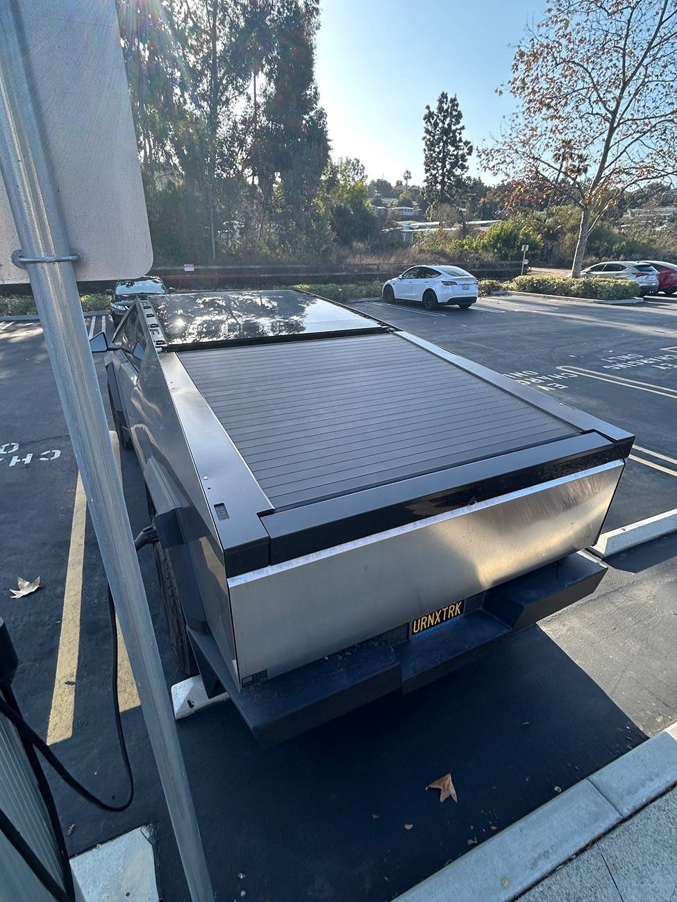 Tesla Cybertruck Stainless tailgate cap and sail panels IMG_5421