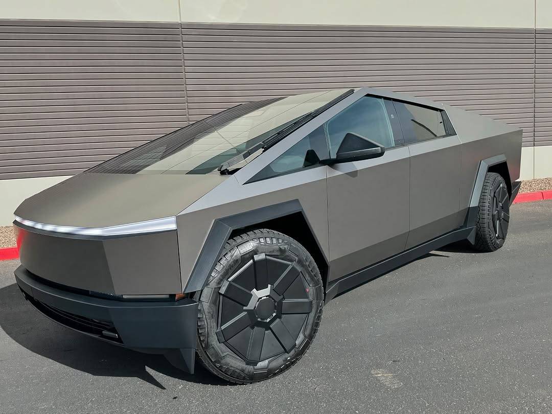 Tesla Cybertruck (PURE PPF) Satin Stainless Steel Cybertruck Wrapped by AZ AUTO AESTHETICS Snapinst.app_475062924_18112590769452224_7800754019106975159_n_1080