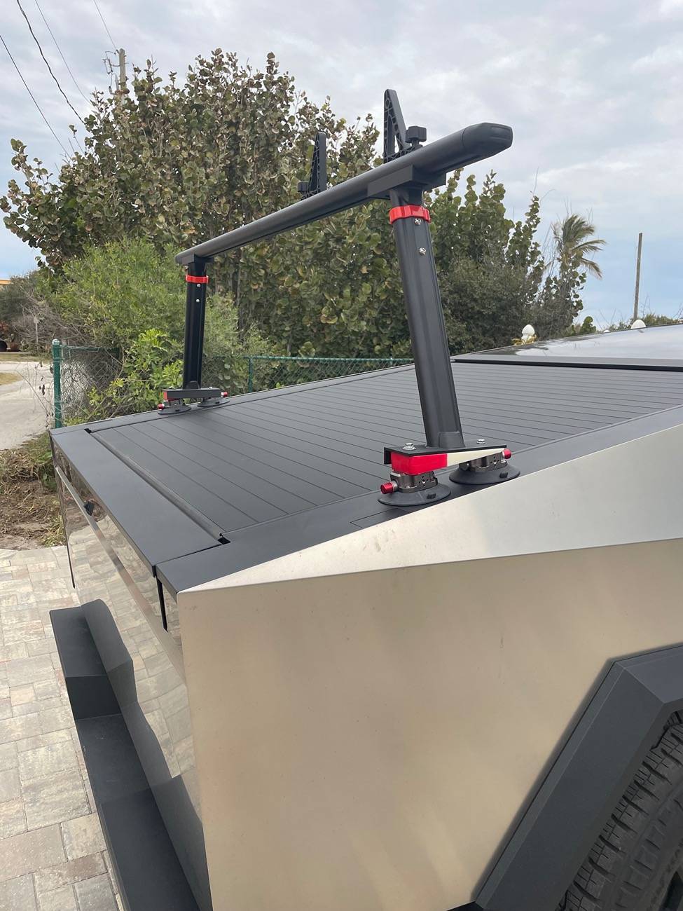 Tesla Cybertruck DIY front and rear level racks IMG_2353