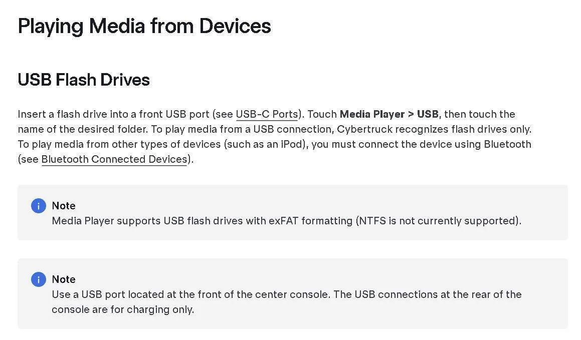 Tesla Cybertruck Anyone able to play music from UBSC in center console? 1738360207701-6q
