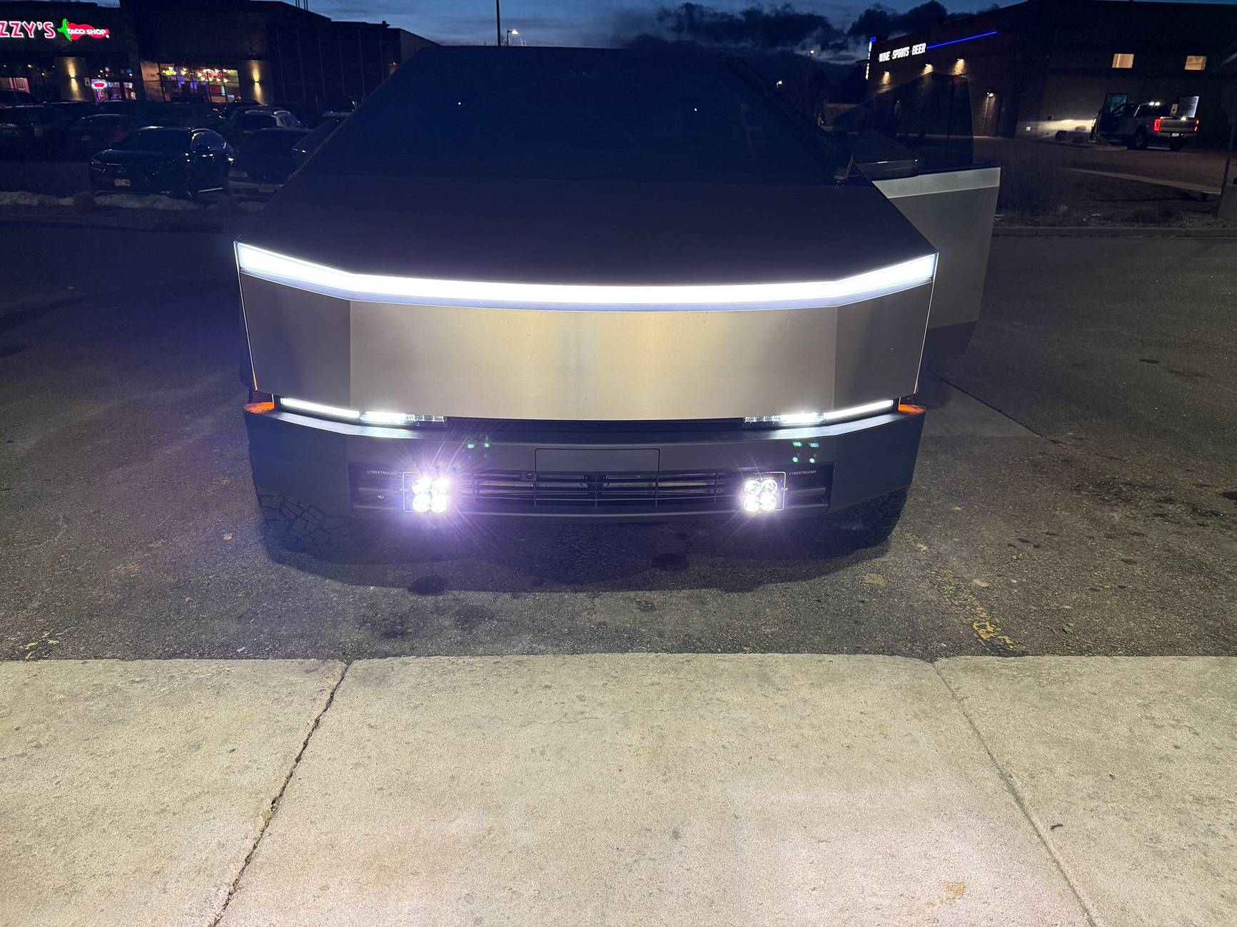 Tesla Cybertruck CyberTruck Co Fog Lights installed IMG_0162