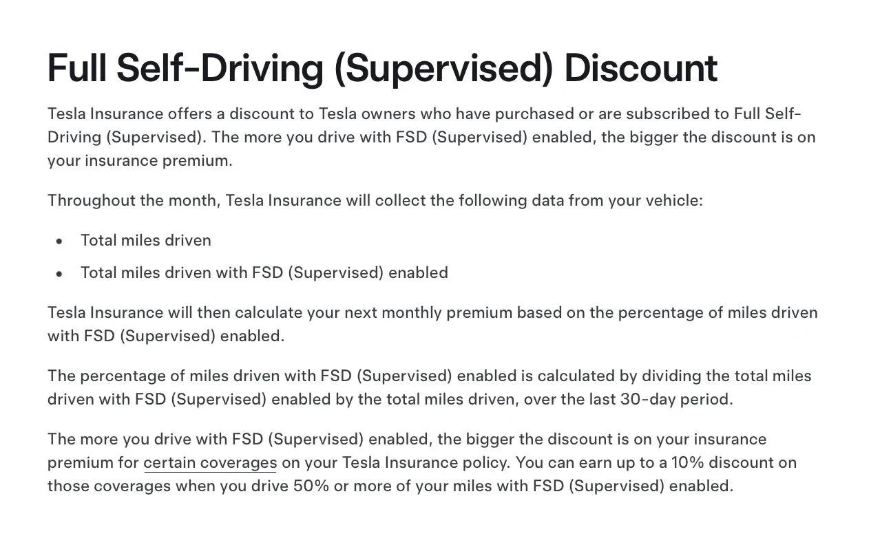 Tesla Cybertruck Tesla Insurance now offering 10% discount for owners who use FSD for 50% or more of driving miles GizbtJKXIAA4VzX