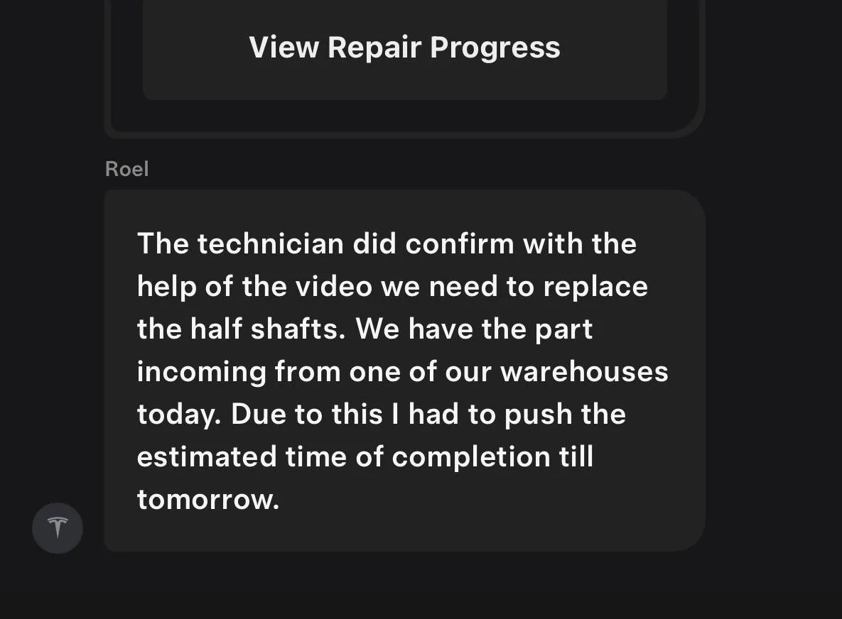 Tesla Cybertruck Please Help - Front Suspention Noise (Service center won't help) ( SOLVED New Half Shaft ) IMG_0222