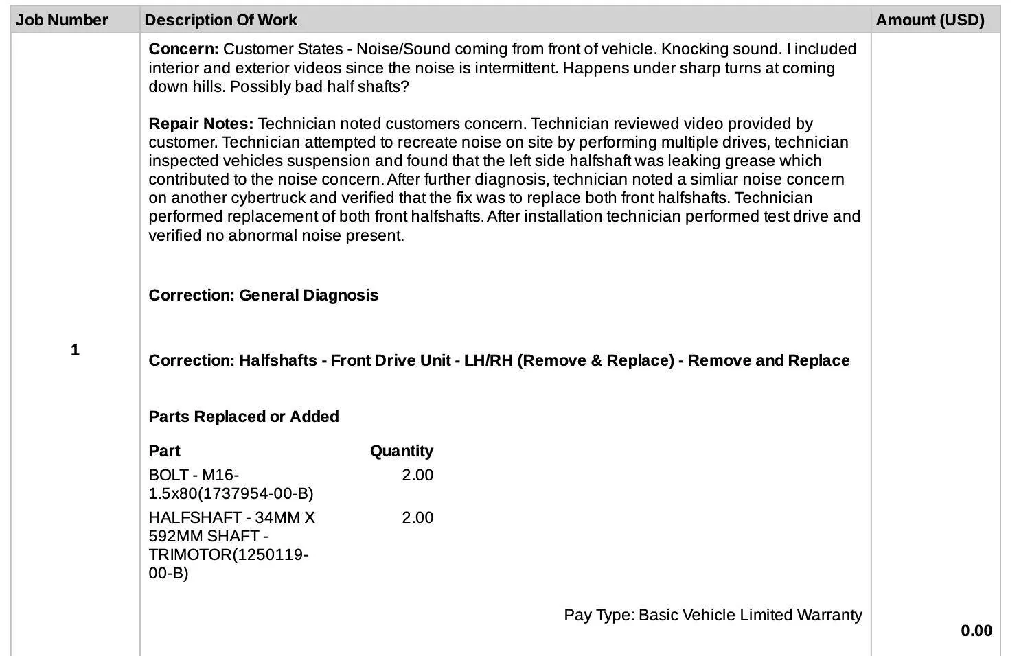 Tesla Cybertruck Please Help - Front Suspention Noise (Service center won't help) ( SOLVED New Half Shaft ) Screenshot 2025-02-05 at 1.17.47 PM