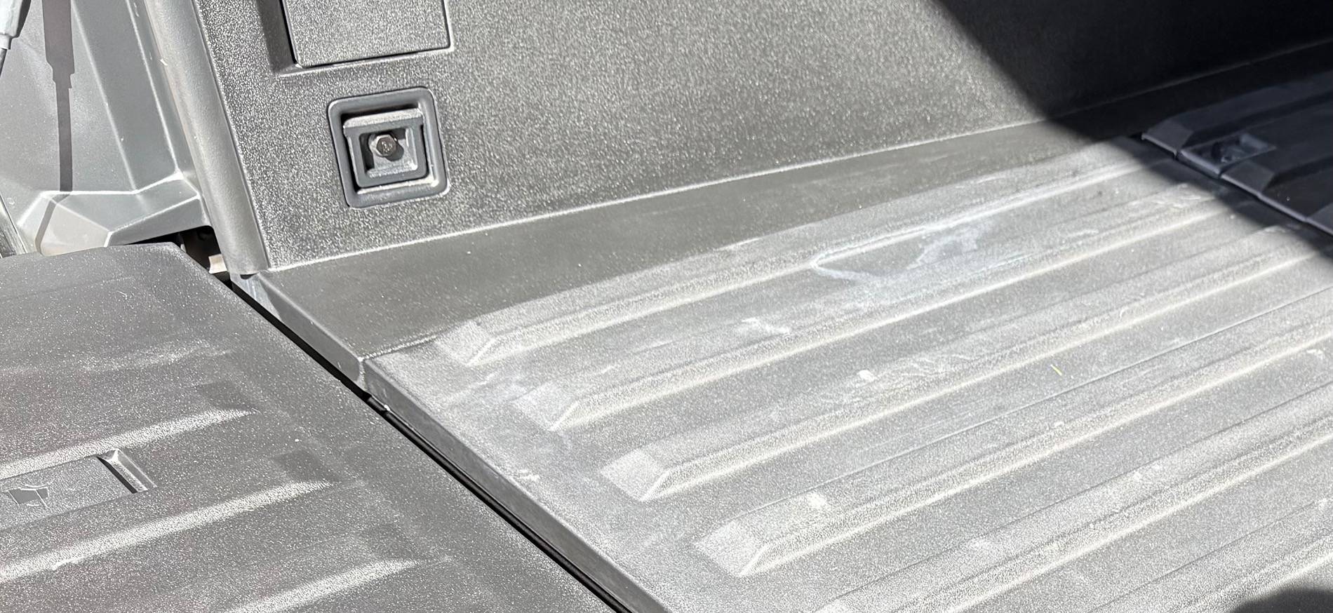 Tesla Cybertruck Black Plastic Trim Restoration using CAR GUYS Plastic Restorer IMG_0917