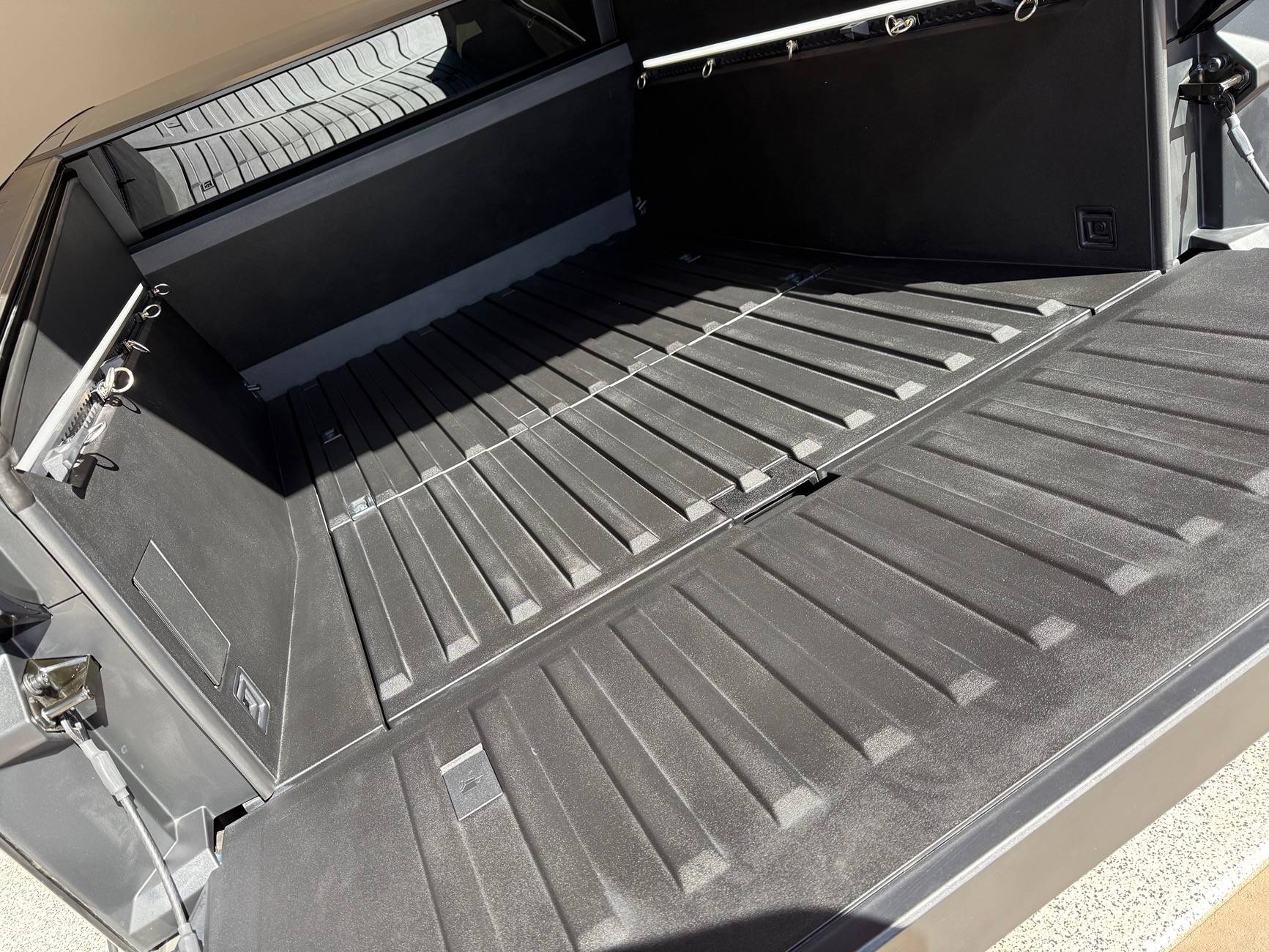 Tesla Cybertruck Black Plastic Trim Restoration using CAR GUYS Plastic Restorer IMG_0920