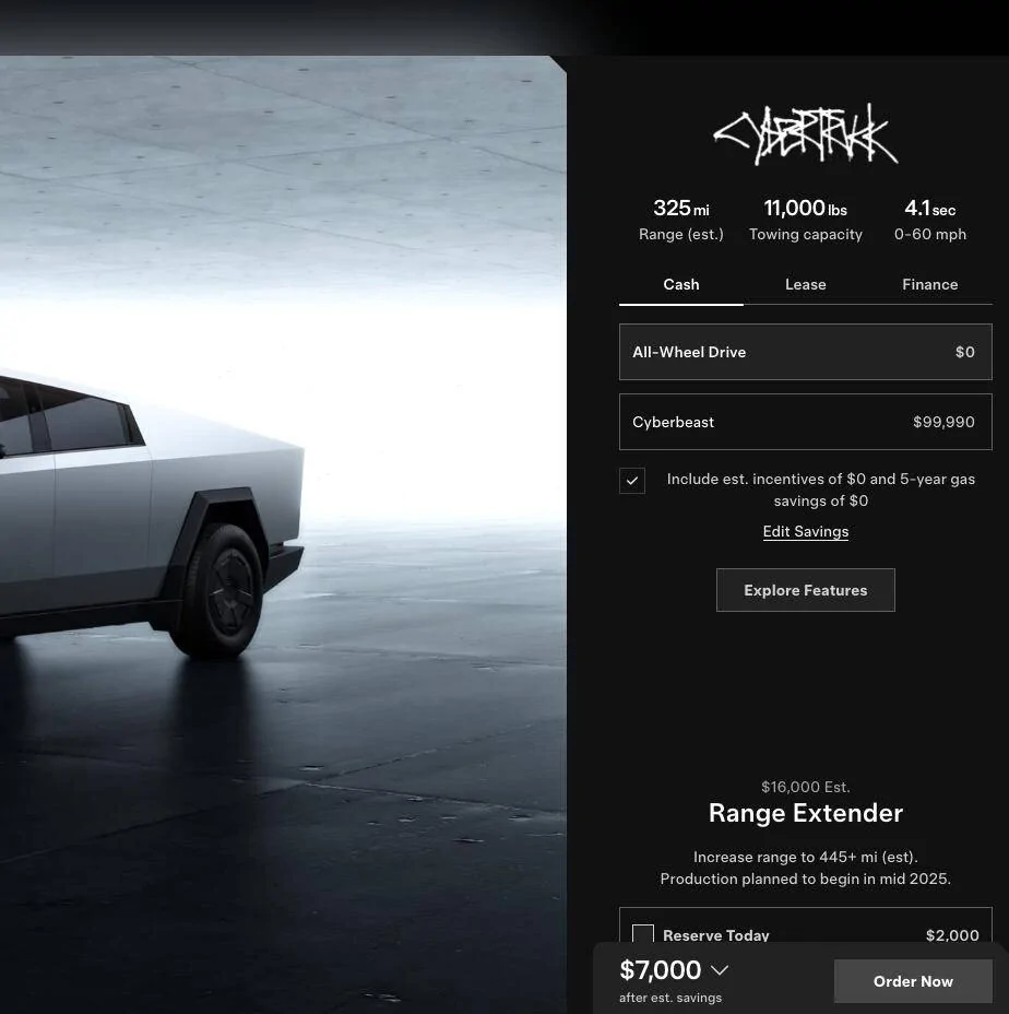 Tesla Cybertruck AWD CT for FREE! FSD=$7000 CT Purchase Price $7500 CASH