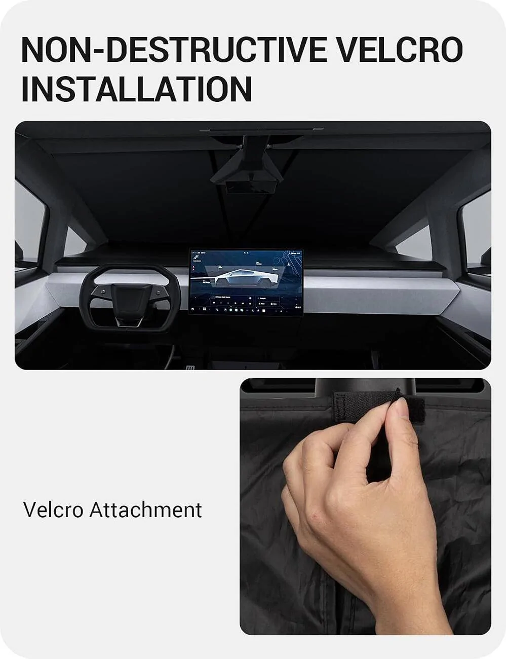 Tesla Cybertruck New Arrival! BASENOR Upgrade 2024 2025 Tesla Cybertruck Front Window Sun Shade with Nano Ice Crystal Cooling Technology! 🌞 1739004711547-3a