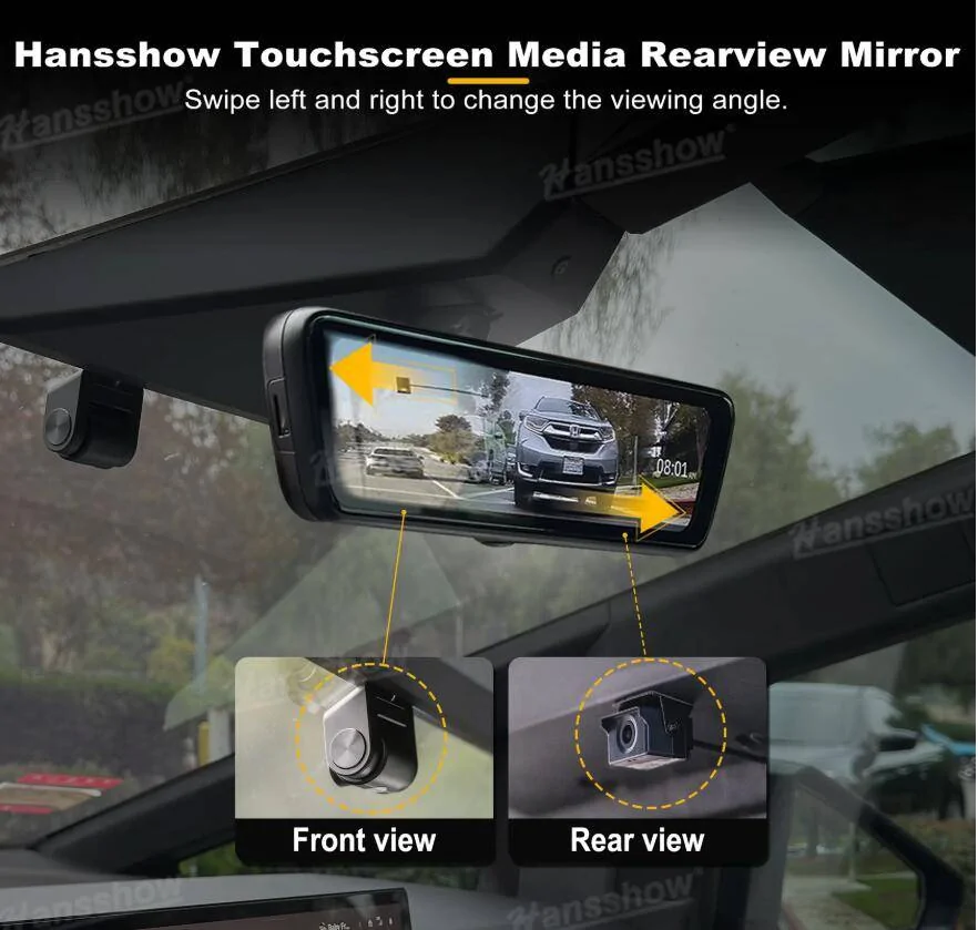 Tesla Cybertruck Cybertruck DashCam Roof-Mounted Camera Cover Is Ready For Rearview Mirror Screen! - by Hansshow 1739013358583-av