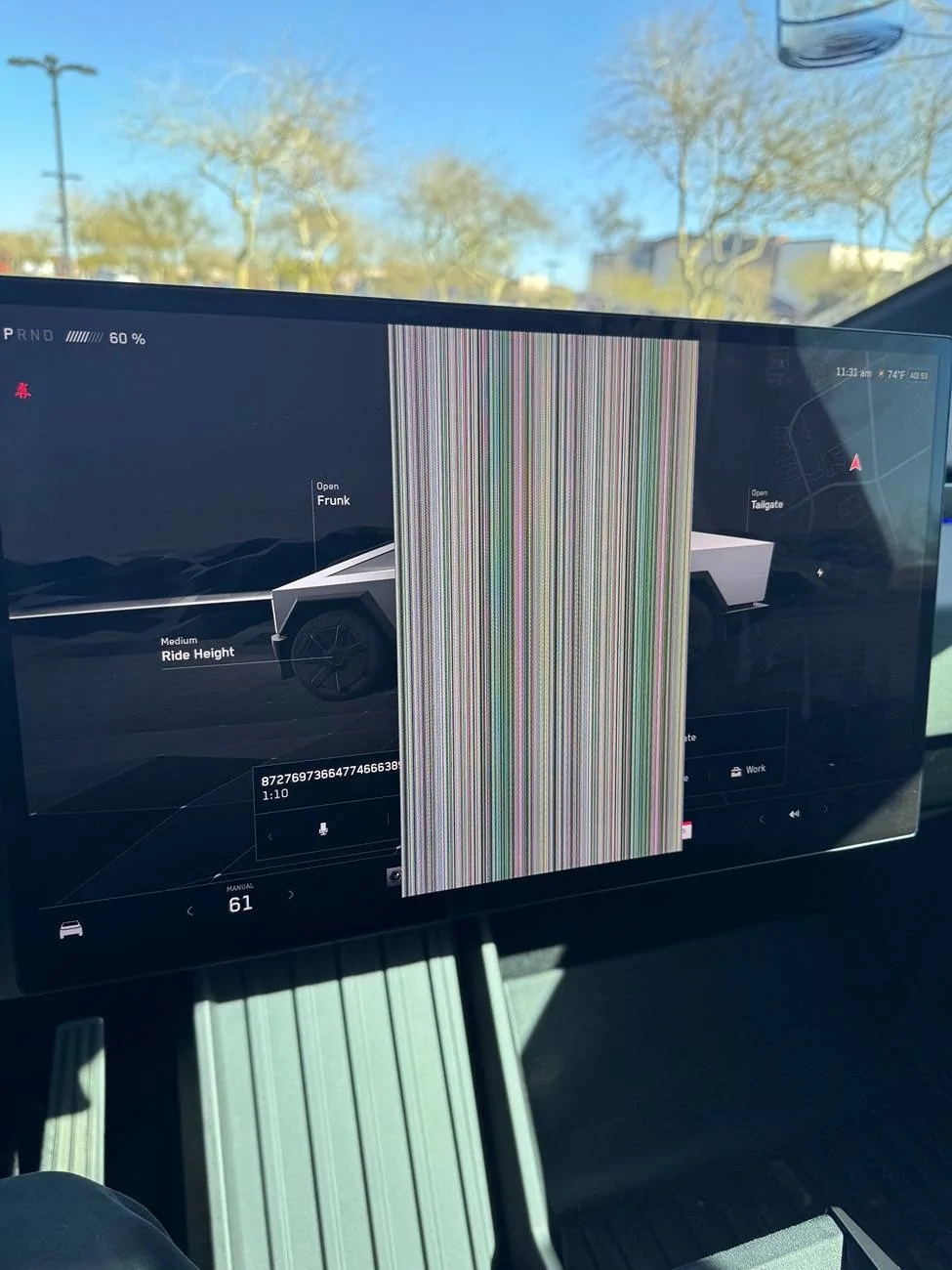 Tesla Cybertruck Screen glitching flickering IMG_2869