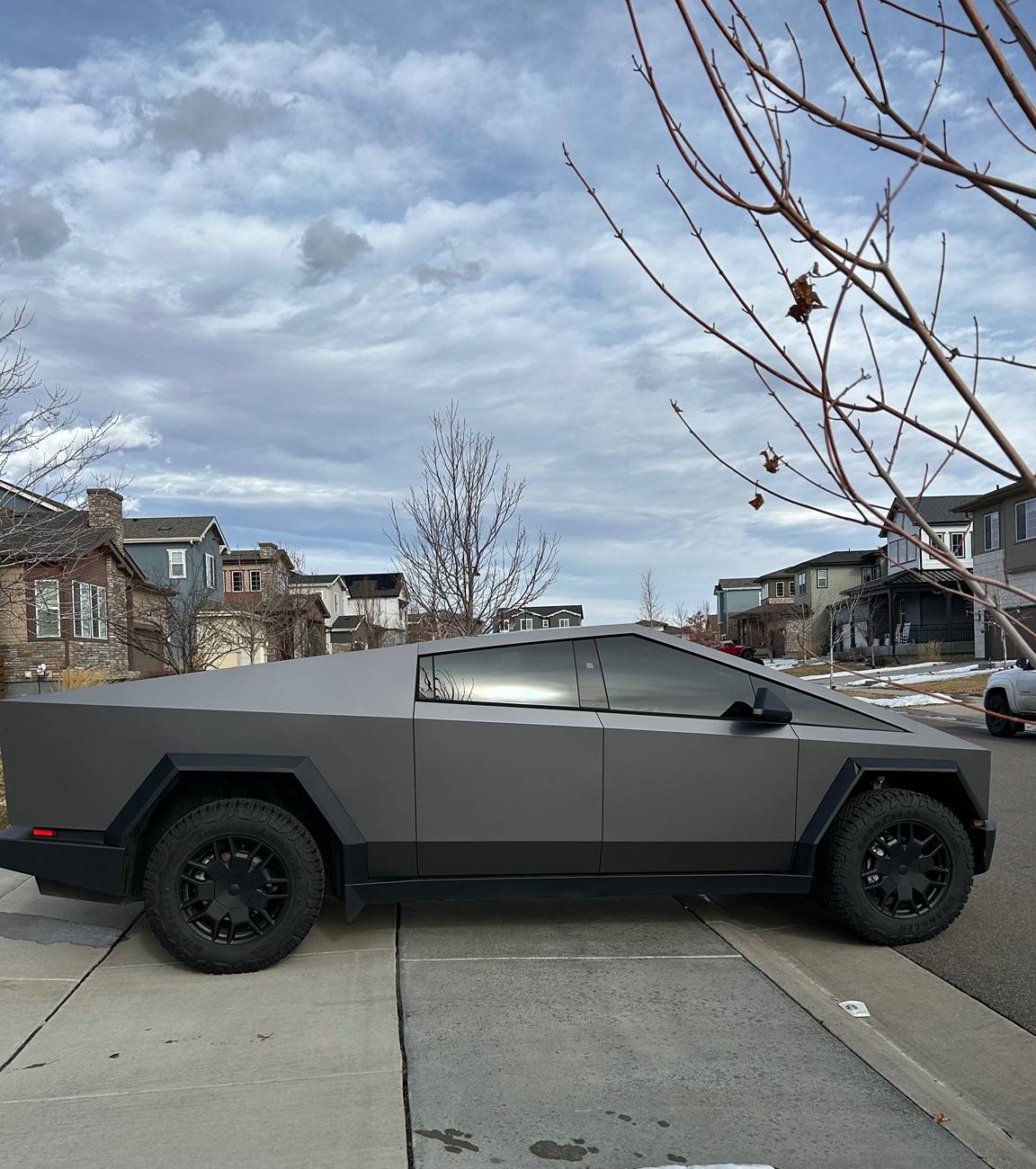 Tesla Cybertruck Matte Lead Ink Gray PPF Wrap by TWRAPS IMG_1393