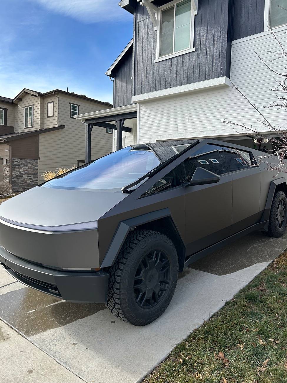 Tesla Cybertruck Matte Lead Ink Gray PPF Wrap by TWRAPS IMG_1398