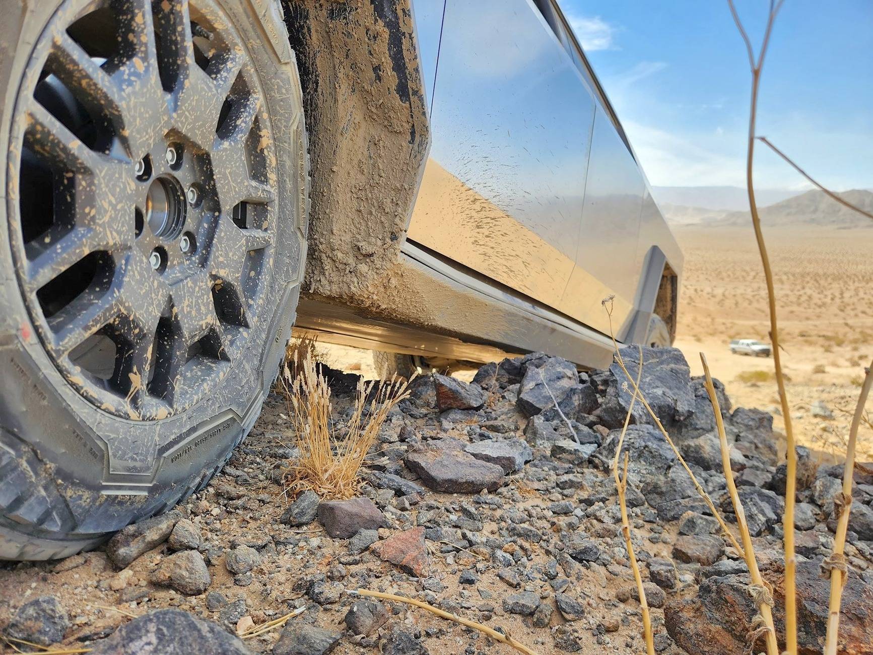 Tesla Cybertruck Off-Road Armor Rock Rails / Sliders (Official Tesla) for Cybertruck Coming Soon - First Look Photos Tesla Cybertruck Off-Road Armor OEM Factory 2