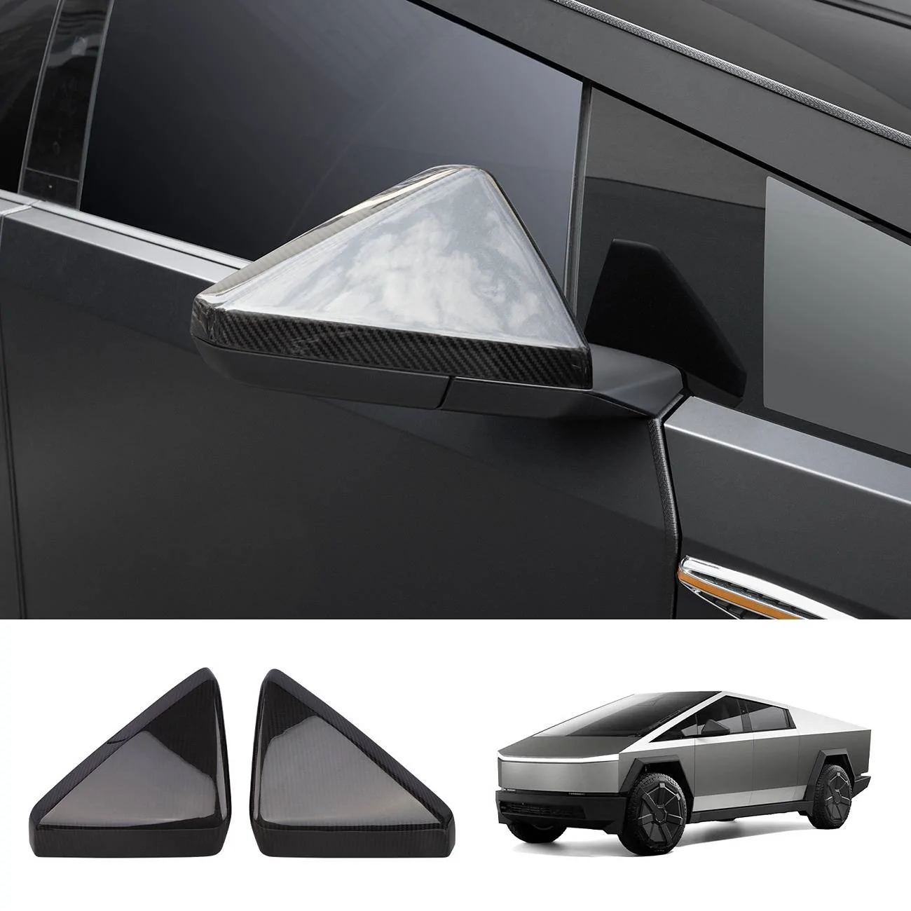 Tesla Cybertruck Upgrade Your Cybertruck With Real Carbon Fiber Accessories by Teslaunch! 🚀🔥 1