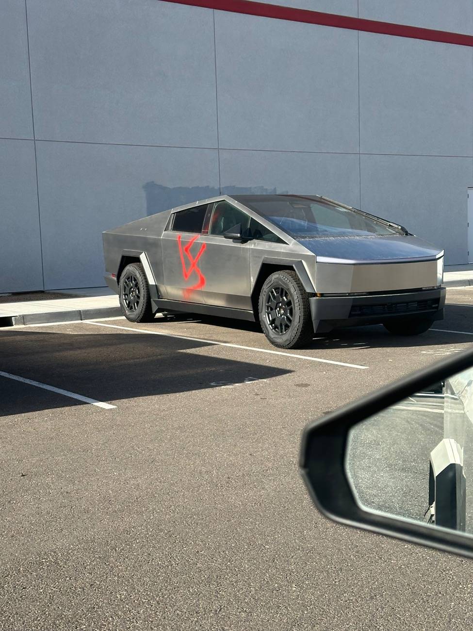 Tesla Cybertruck Cybertruck hate and Vandalism in New Mexico IMG_4182