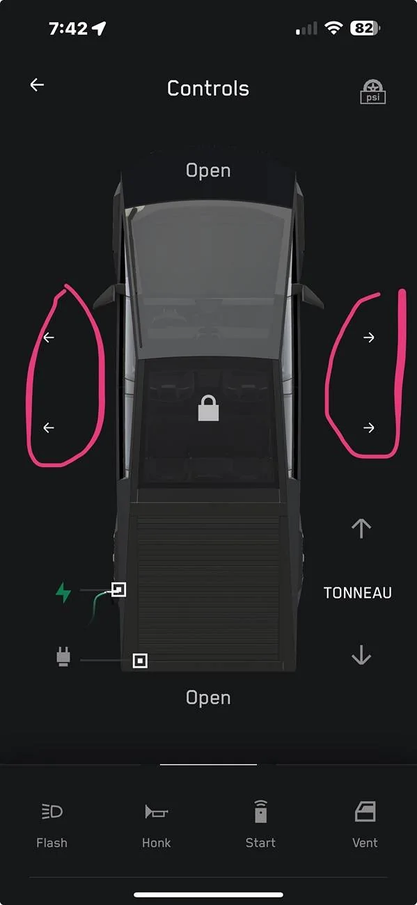 Tesla Cybertruck iOS App Door Buttons Disappearing IMG_4171