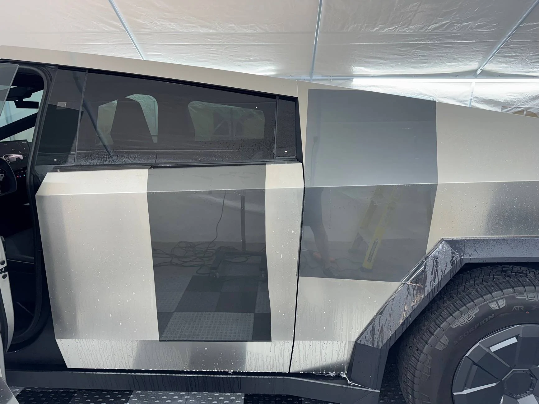 Tesla Cybertruck Matte Lead Ink Gray PPF Wrap by TWRAPS IMG_2720