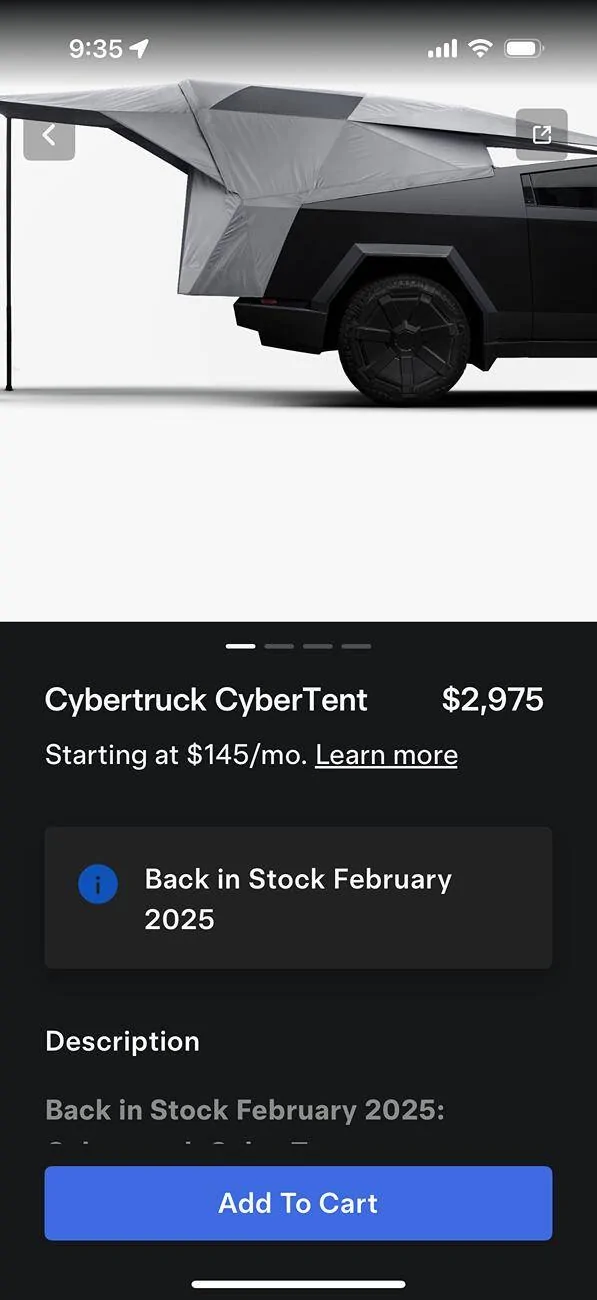 Tesla Cybertruck Cybertent back in stock at Tesla shop IMG_4223