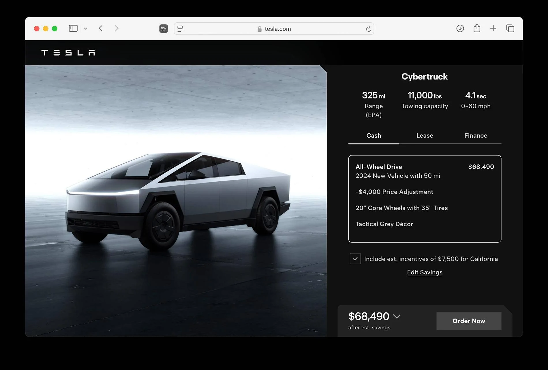 Tesla Cybertruck New Discounts on 2024 Cybertrucks Screenshot 2025-02-12 at 4.17.29 PM