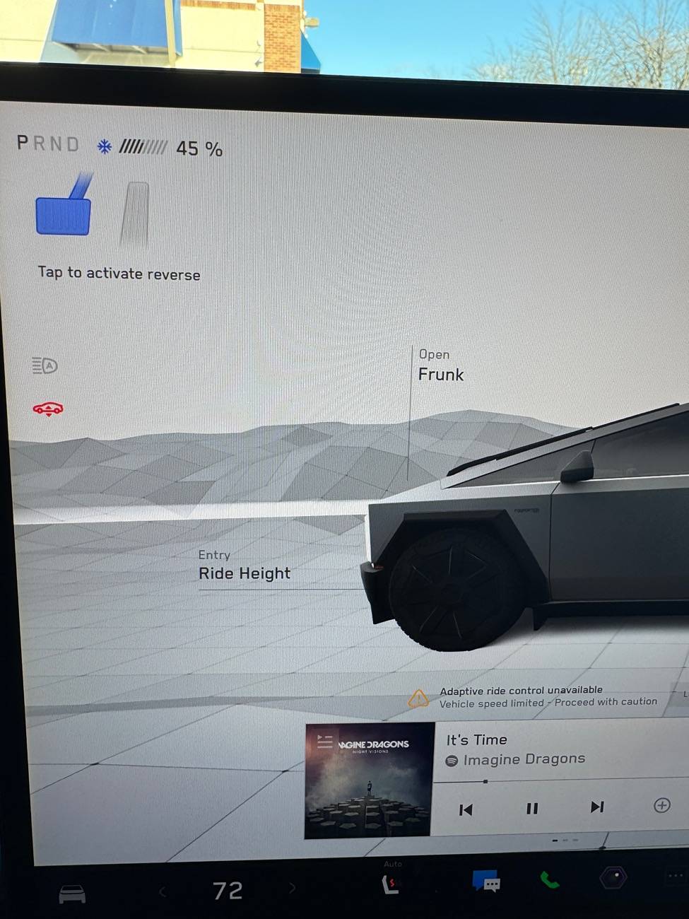 Tesla Cybertruck Just under 7k miles - adaptive drive control warning IMG_6124