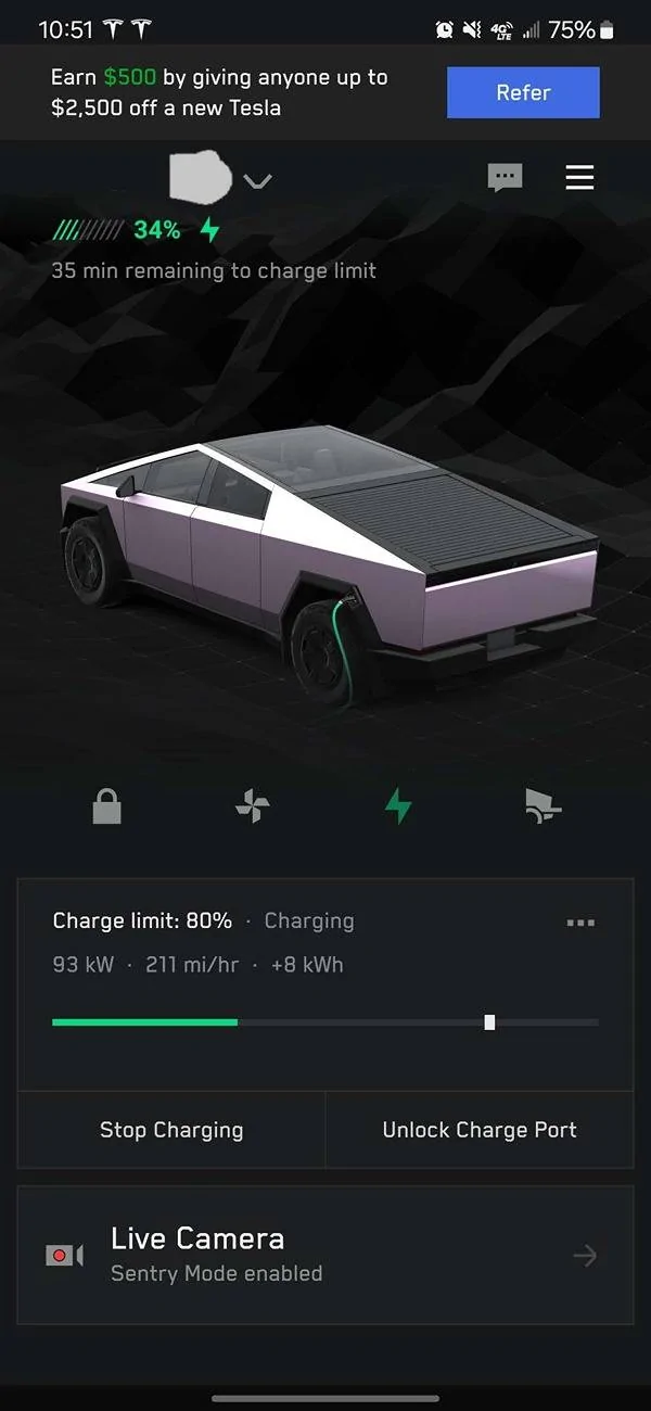 Tesla Cybertruck CT Charging Question    --- Does your truck charge slow? _20250213135931