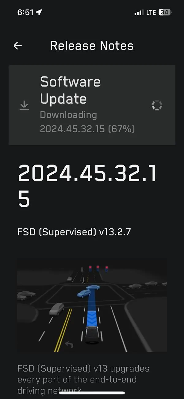 Tesla Cybertruck 2024.45.32.15 (FSD v13.2.7) Update Installed IMG_3220