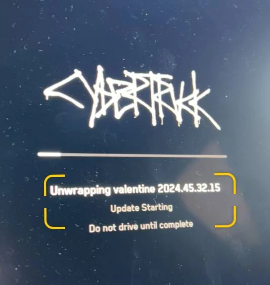 Tesla Cybertruck 2024.45.32.15 (FSD v13.2.7) Update Installed IMG_3222
