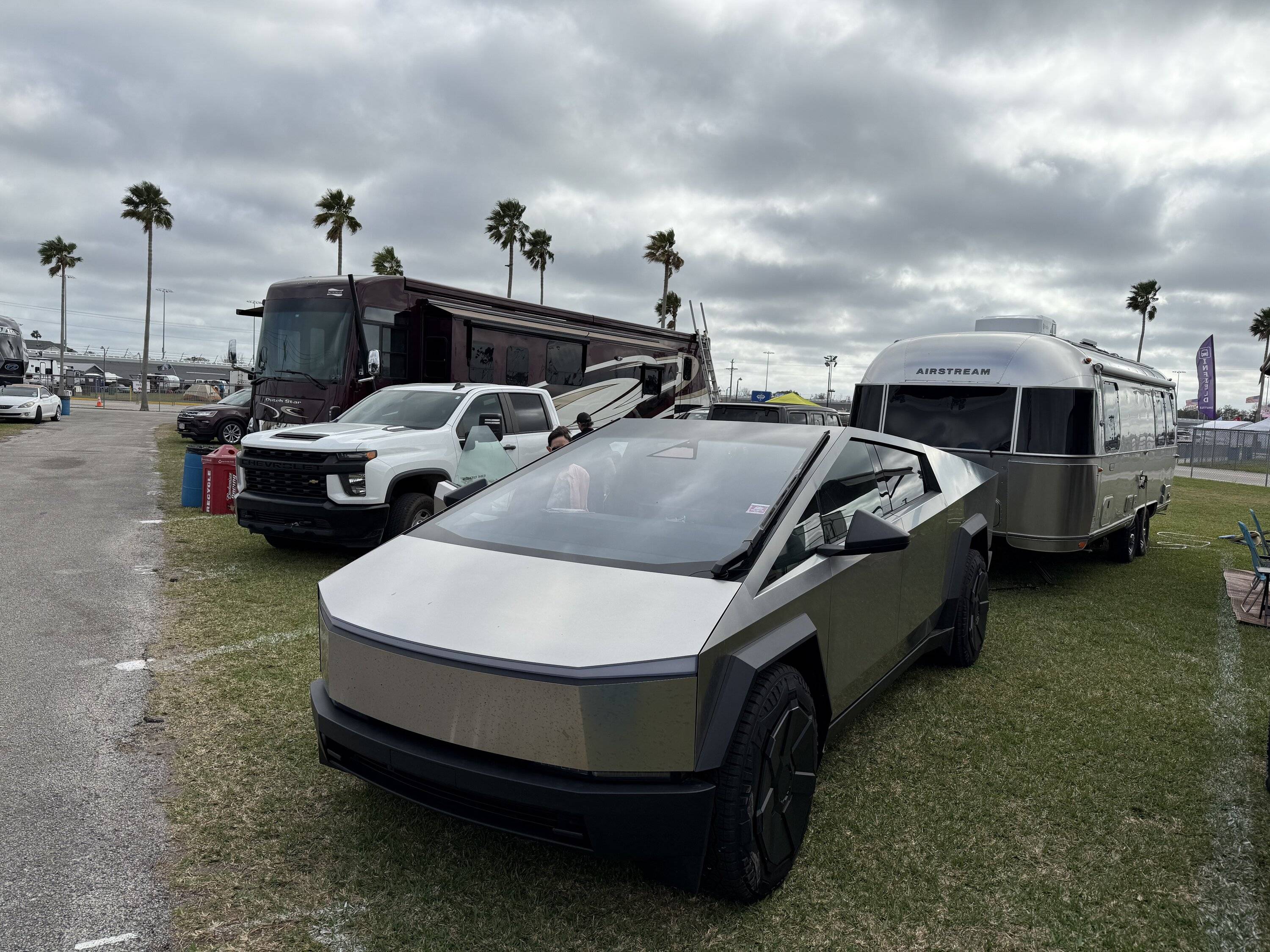 Tesla Cybertruck Cybertruck towed our Airstream to the Daytona 500 (NASCAR), 475-miles from NC IMG_1983