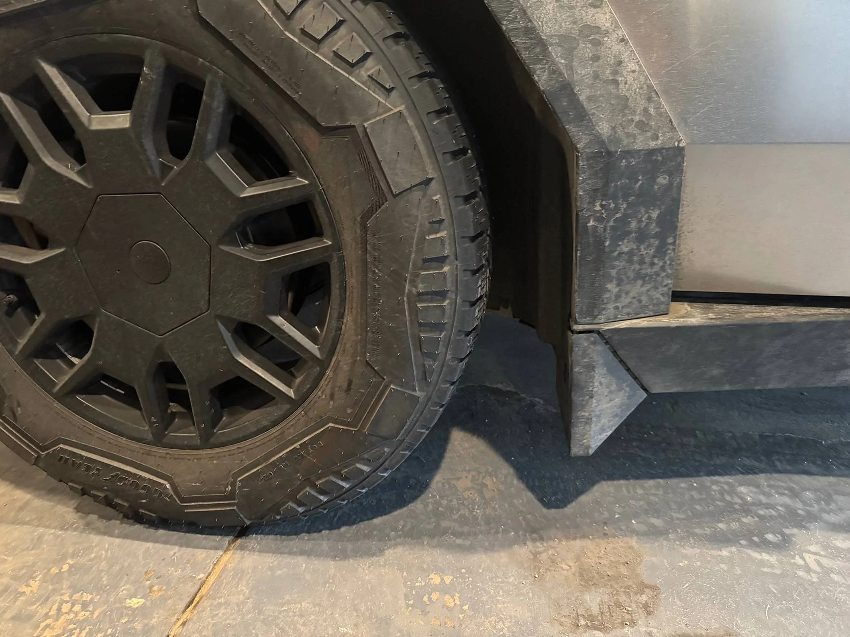 Tesla Cybertruck Need to replace wheel fenders and not with the cheap plastic. IMG_6824