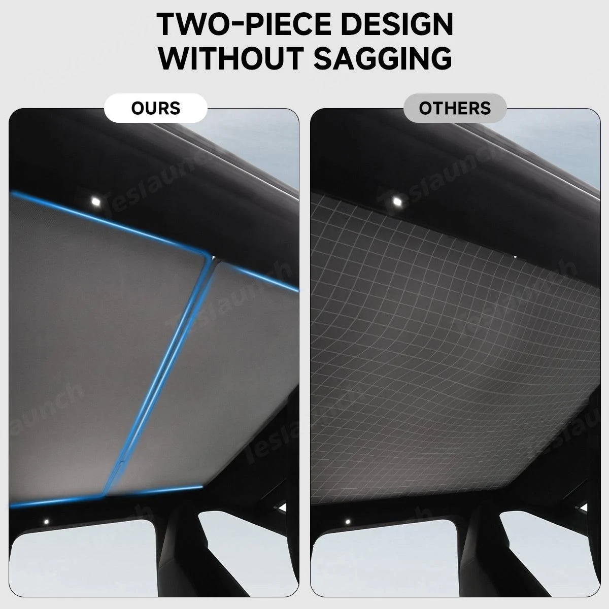 Tesla Cybertruck Teslaunch: Keep Your Cybertruck Cool with the Split Nano Ice Crystal Glass Roof Sunshade 🌞 TESLAUNCH SUNSHADE (5)
