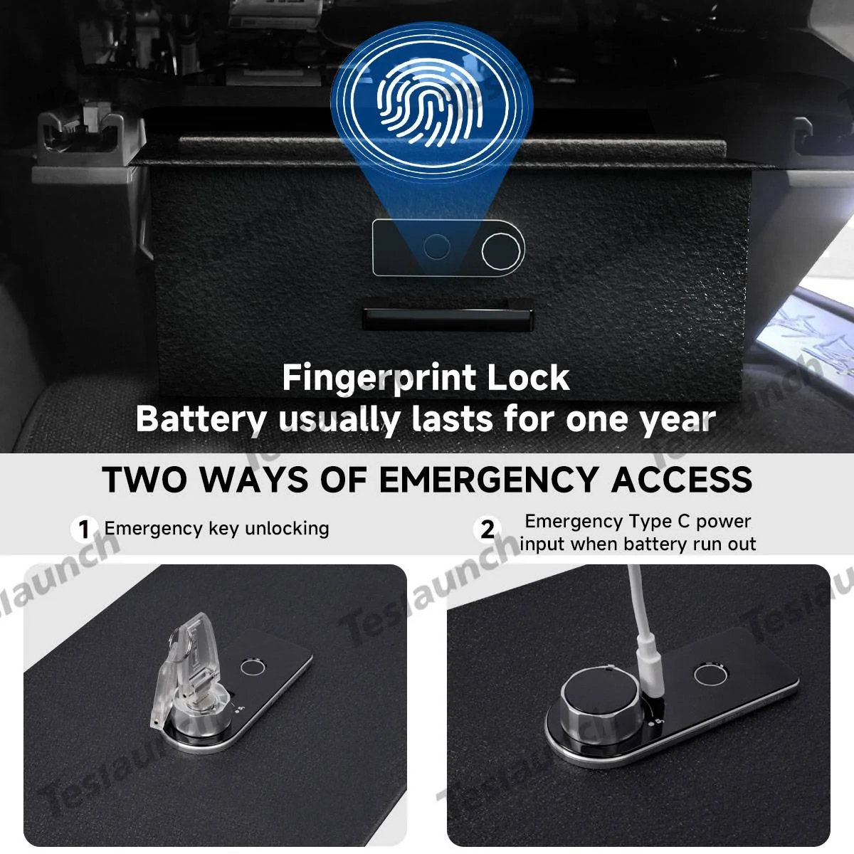 Tesla Cybertruck 🔒 Stay Secure with the Front Under-Seat Anti-Theft Safe Lockbox for Cybertruck – Protect What Matters! 🔒 4