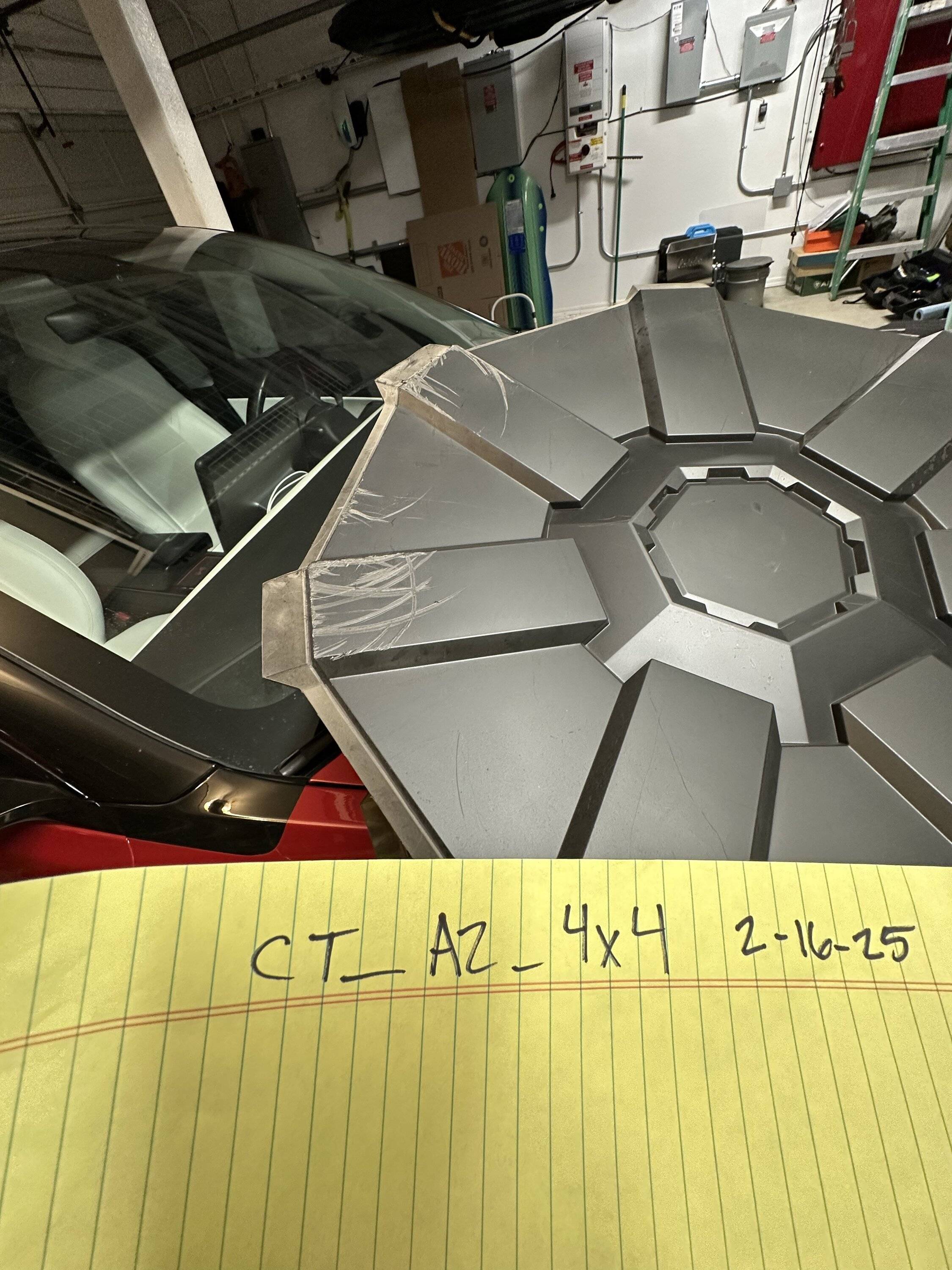Tesla Cybertruck 8 Total Tesla Cybertruck Wheel Covers (Upgraded Version!) 1 Set of 4 for $150 & 1 Set of 4 (1 Scratched) for $125 Cybertruck Wheel Cover w: Scratch