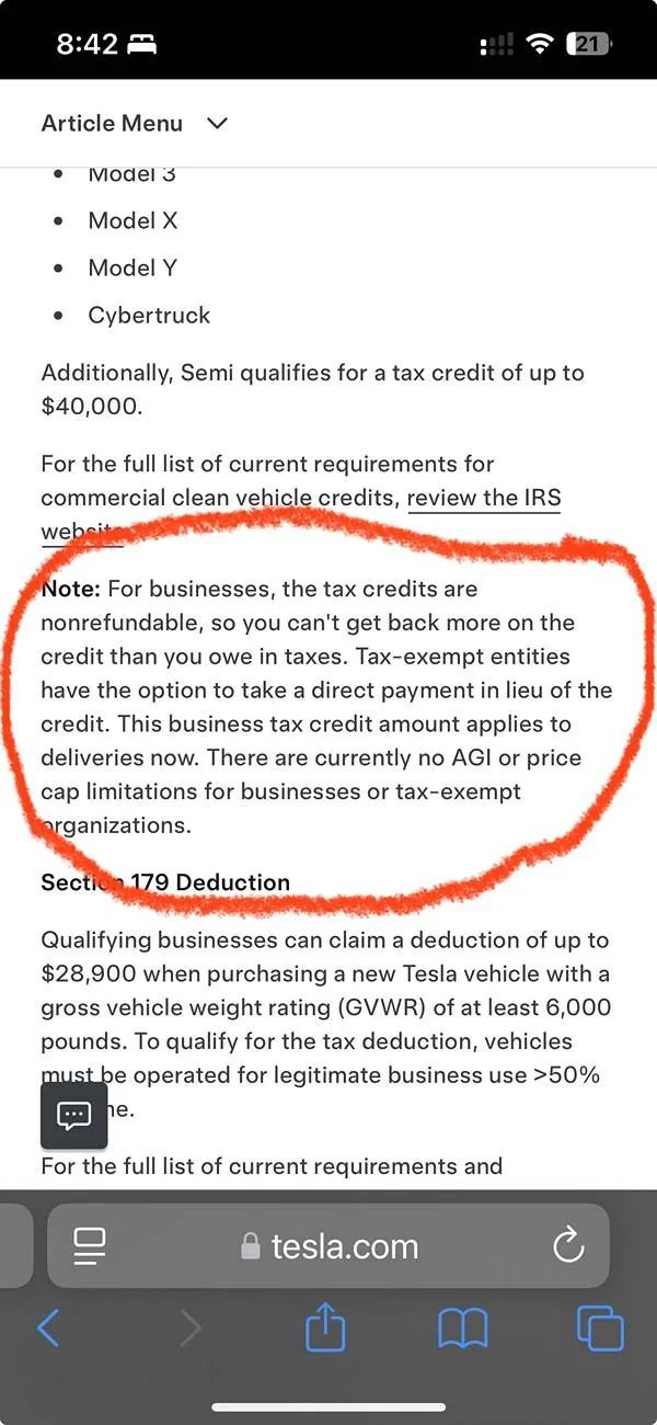 Tesla Cybertruck 2024 Tax Credit success? IMG_1809