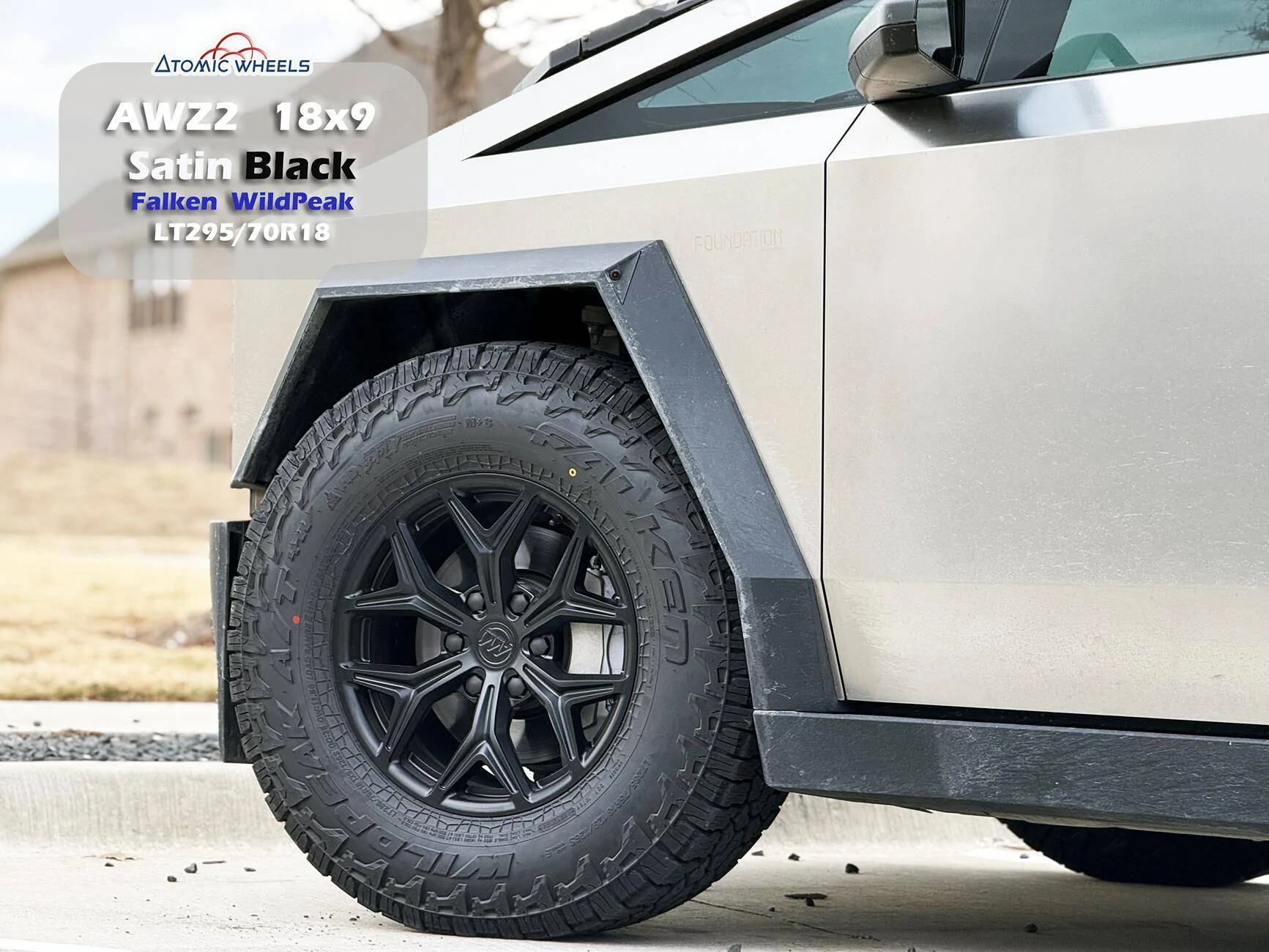 Tesla Cybertruck Fully Forged Atomic Wheels for Tesla Cybetruck AWZ218_CT_SatinBlack_Stampt3